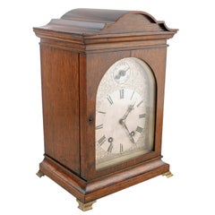 19thc Century German Winterhalder and Hofmeier Oak Cased Mantel Clock