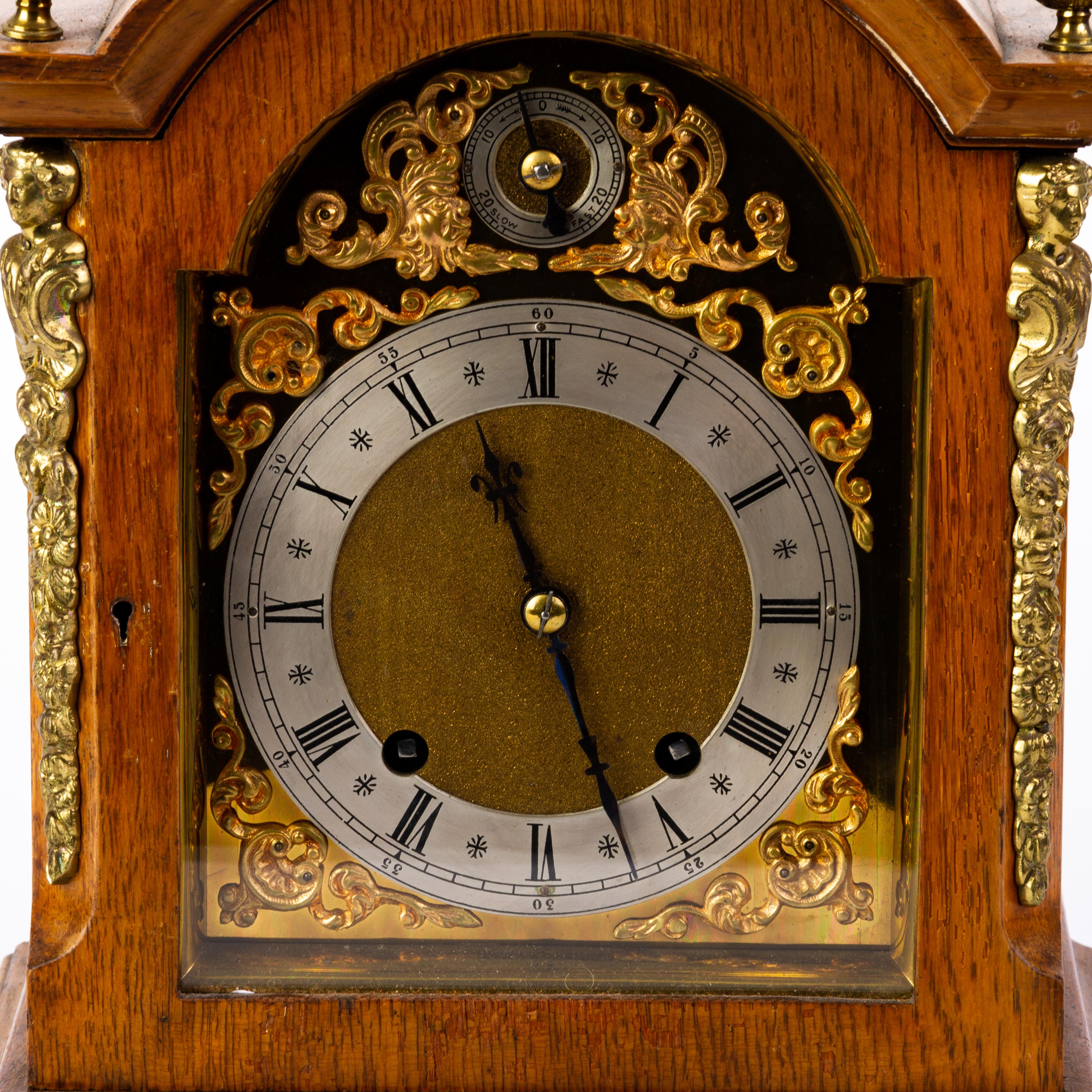 Winterhalder & Hofmeier Gilded Bronze Mantel Clock  For Sale 1