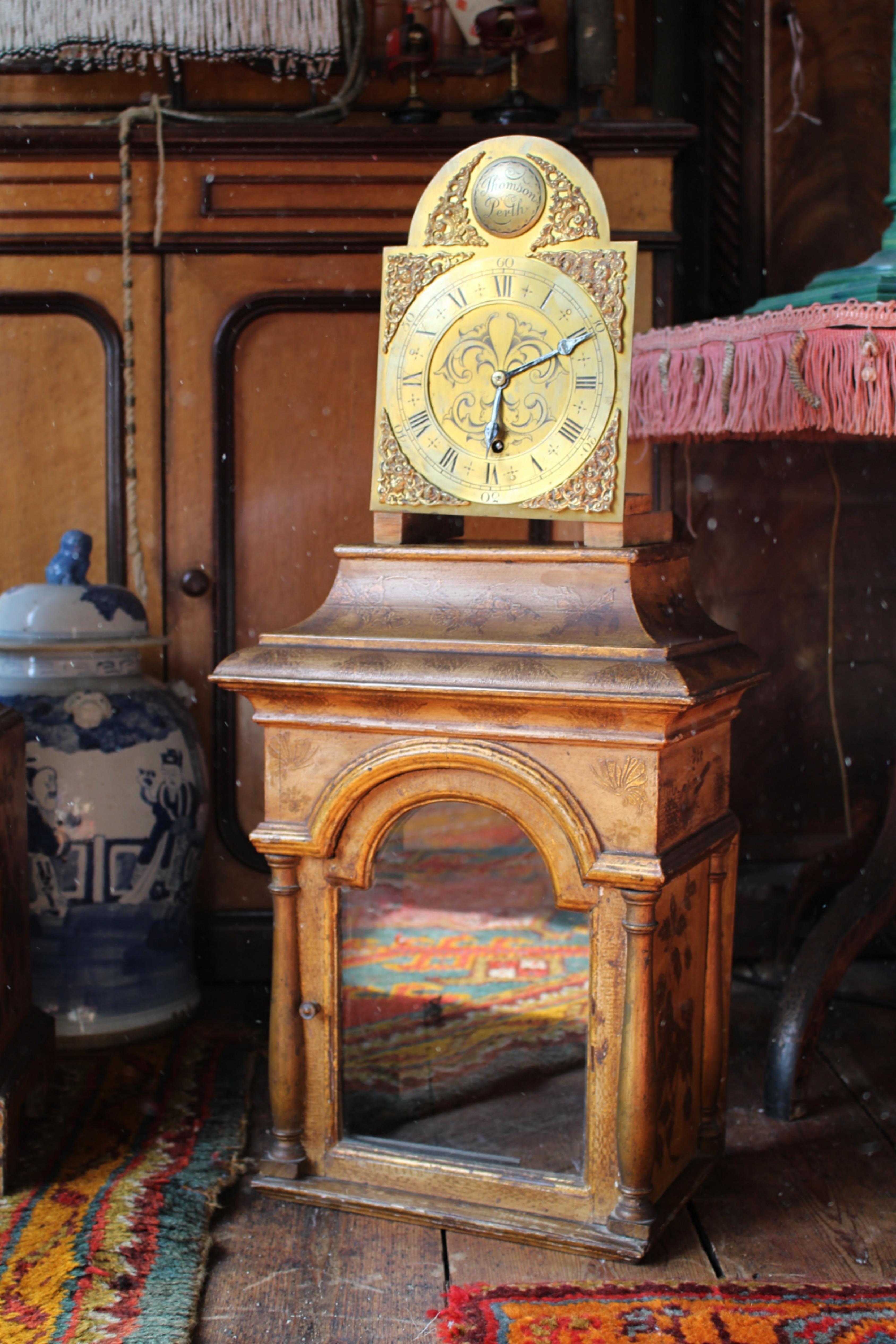 Winterhalder & Hofmeier Schwarzenbach petite horloge grand-mère chinoiseries en vente 11