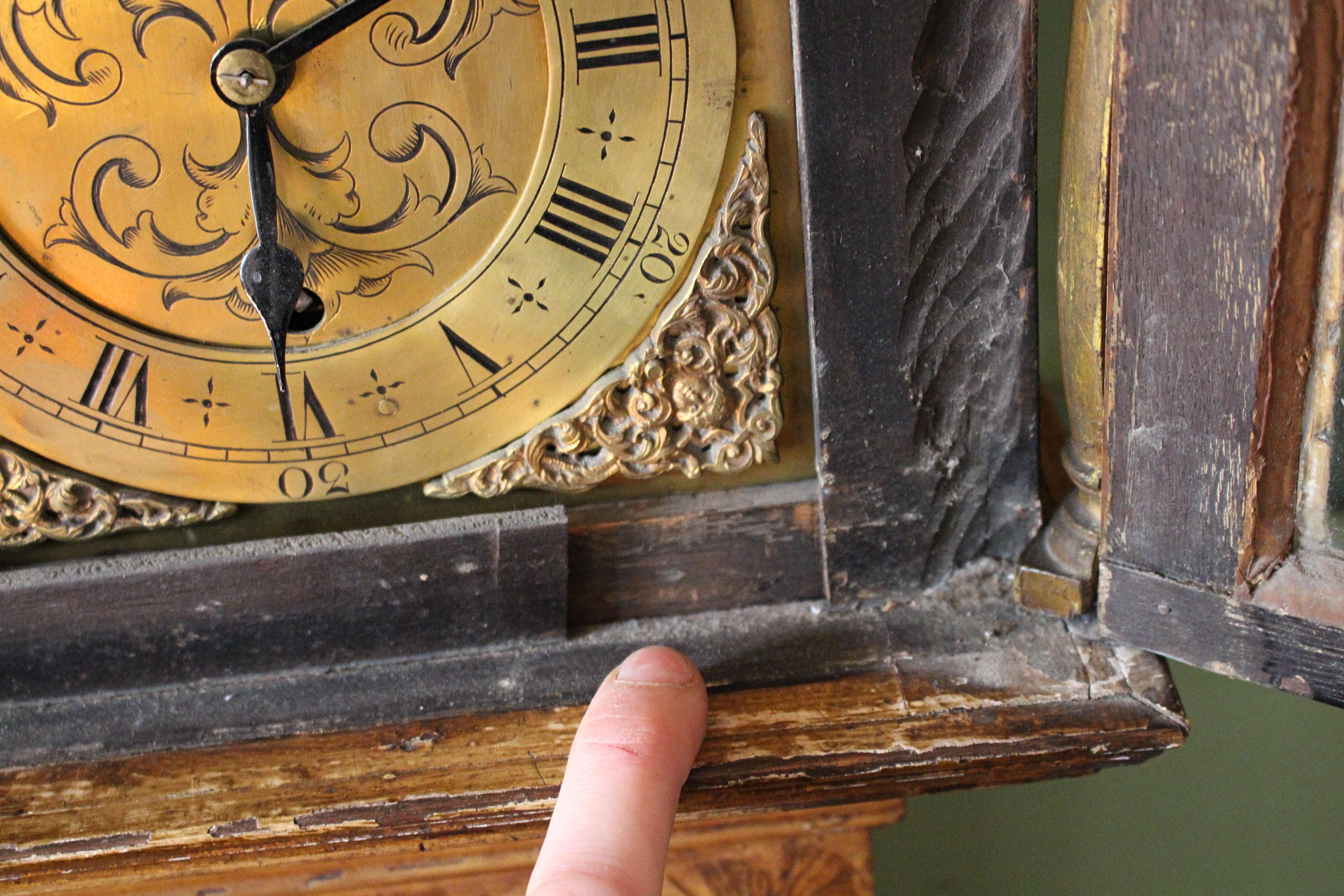 Laqué Winterhalder & Hofmeier Schwarzenbach petite horloge grand-mère chinoiseries en vente