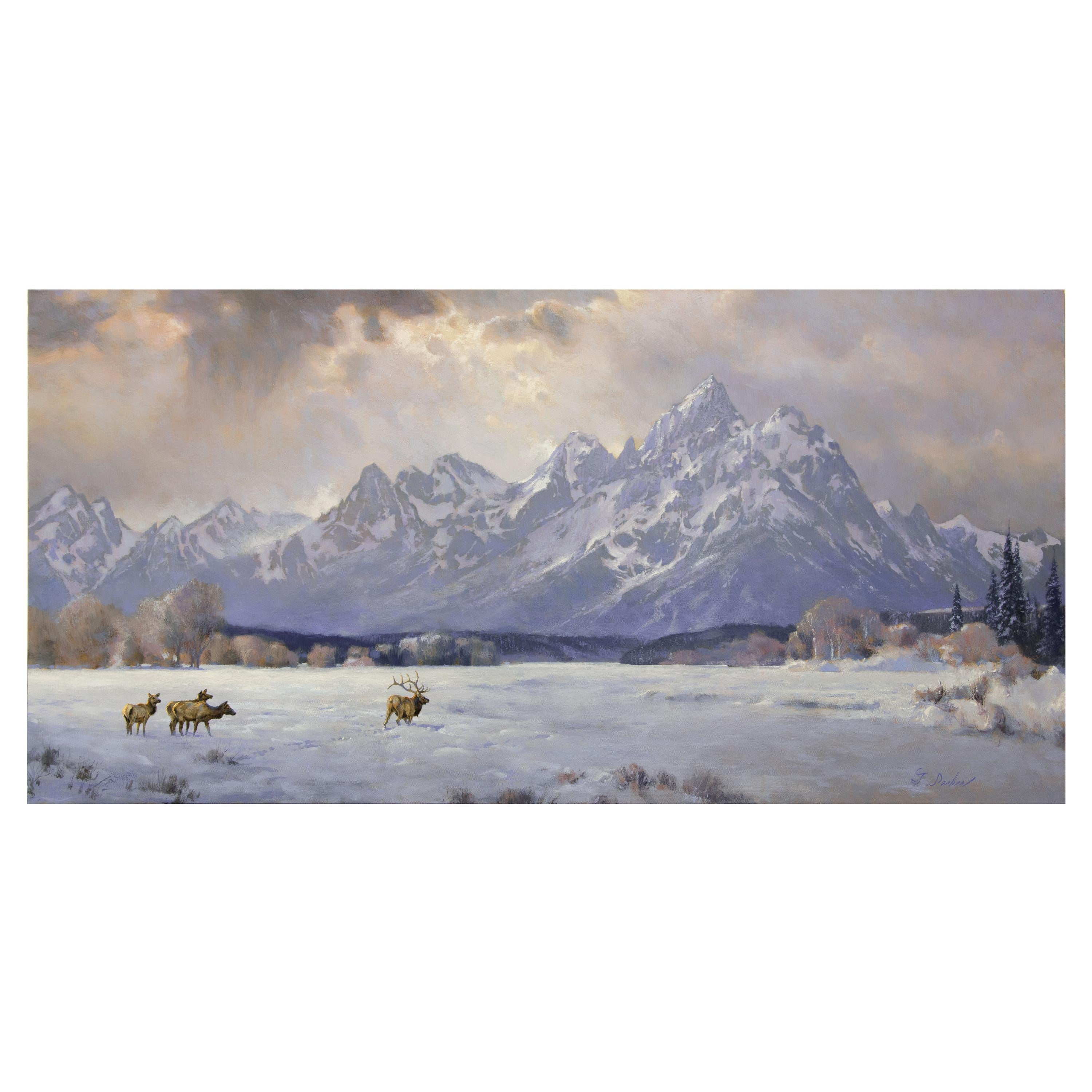 „Winter's Expanse“, Original-Ölgemälde von Greg Parker im Angebot