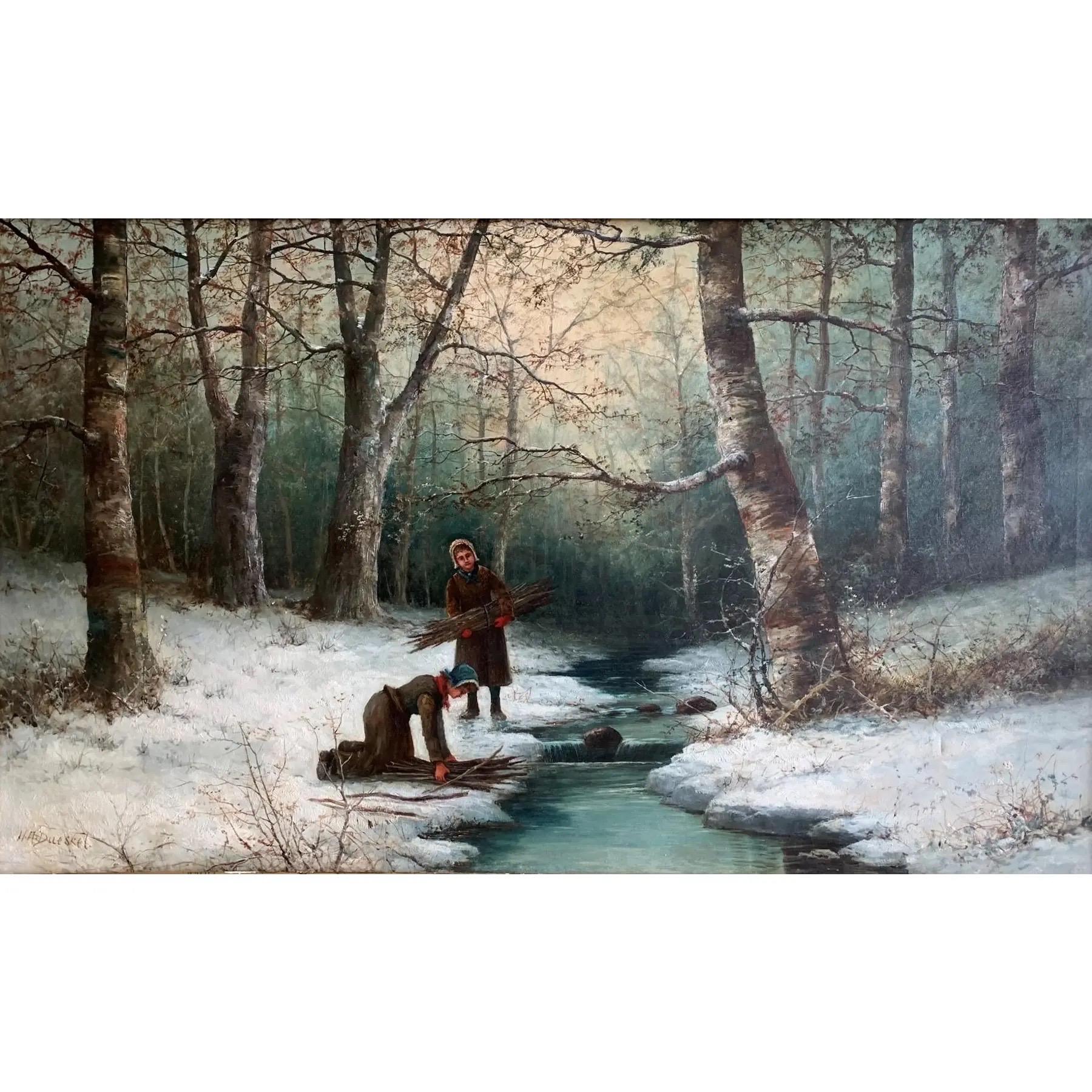 A framed oil on canvas titled 