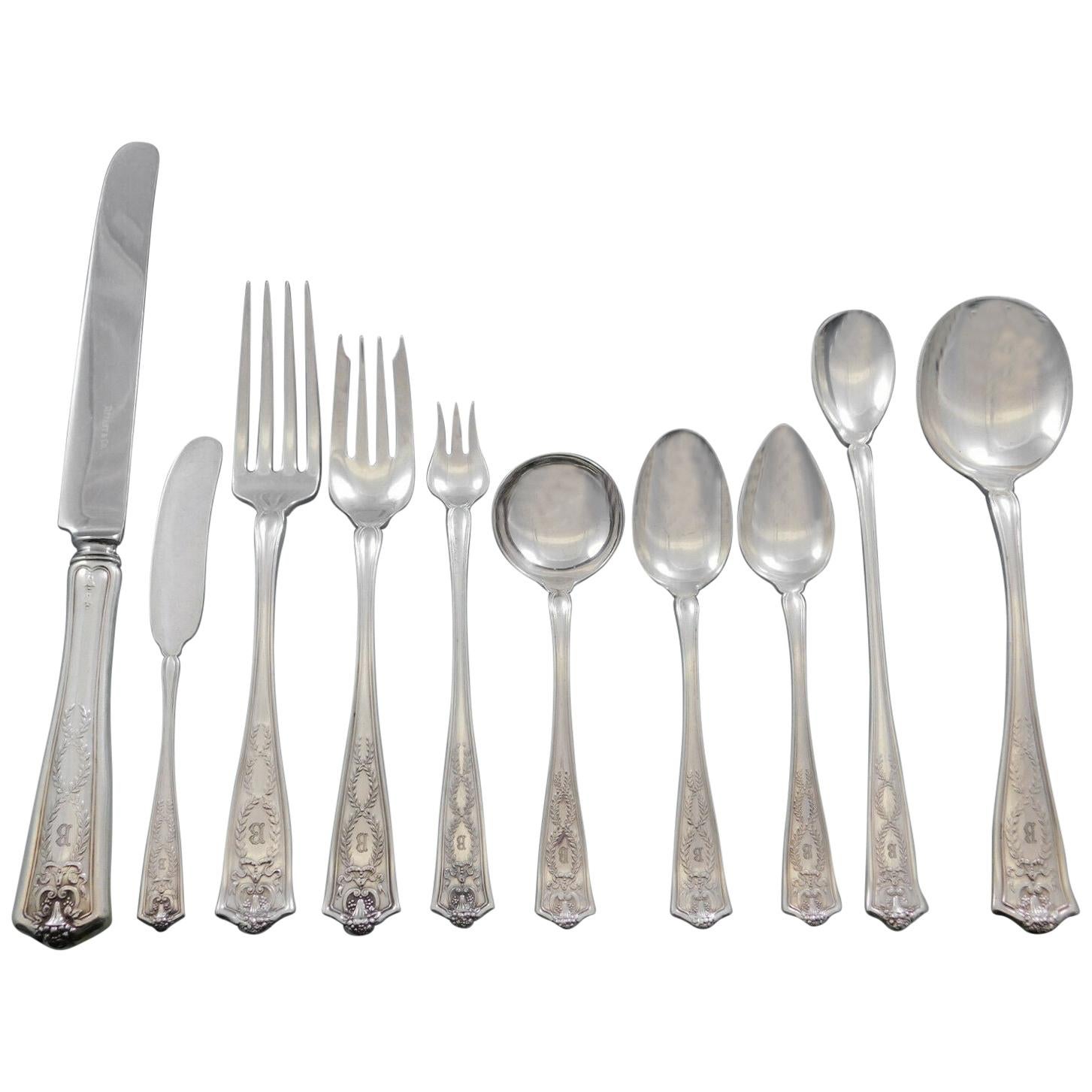 Winthrop by Tiffany Juego de Cubiertos de Plata de Ley 12 Servicios 125pz Cena B Mono