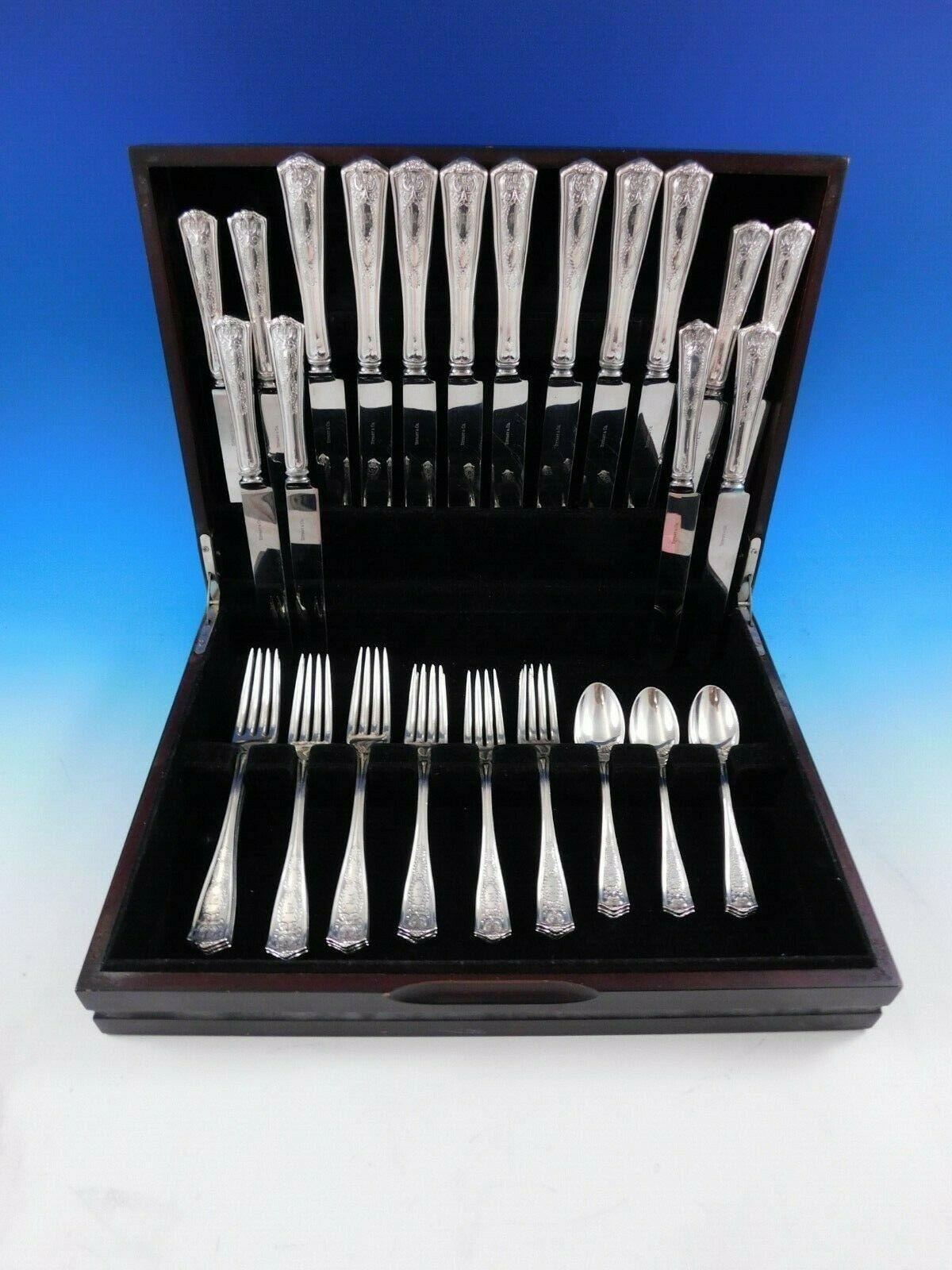 Winthrop by Tiffany & Co. sterling silver flatware set - 40 pieces. This set includes: 

8 dinner size knives, 10 1/4