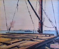 "Frangiflutti del bacino di Erie, Brooklyn" Winthrop Duthie Turney, Paesaggio marino di New York