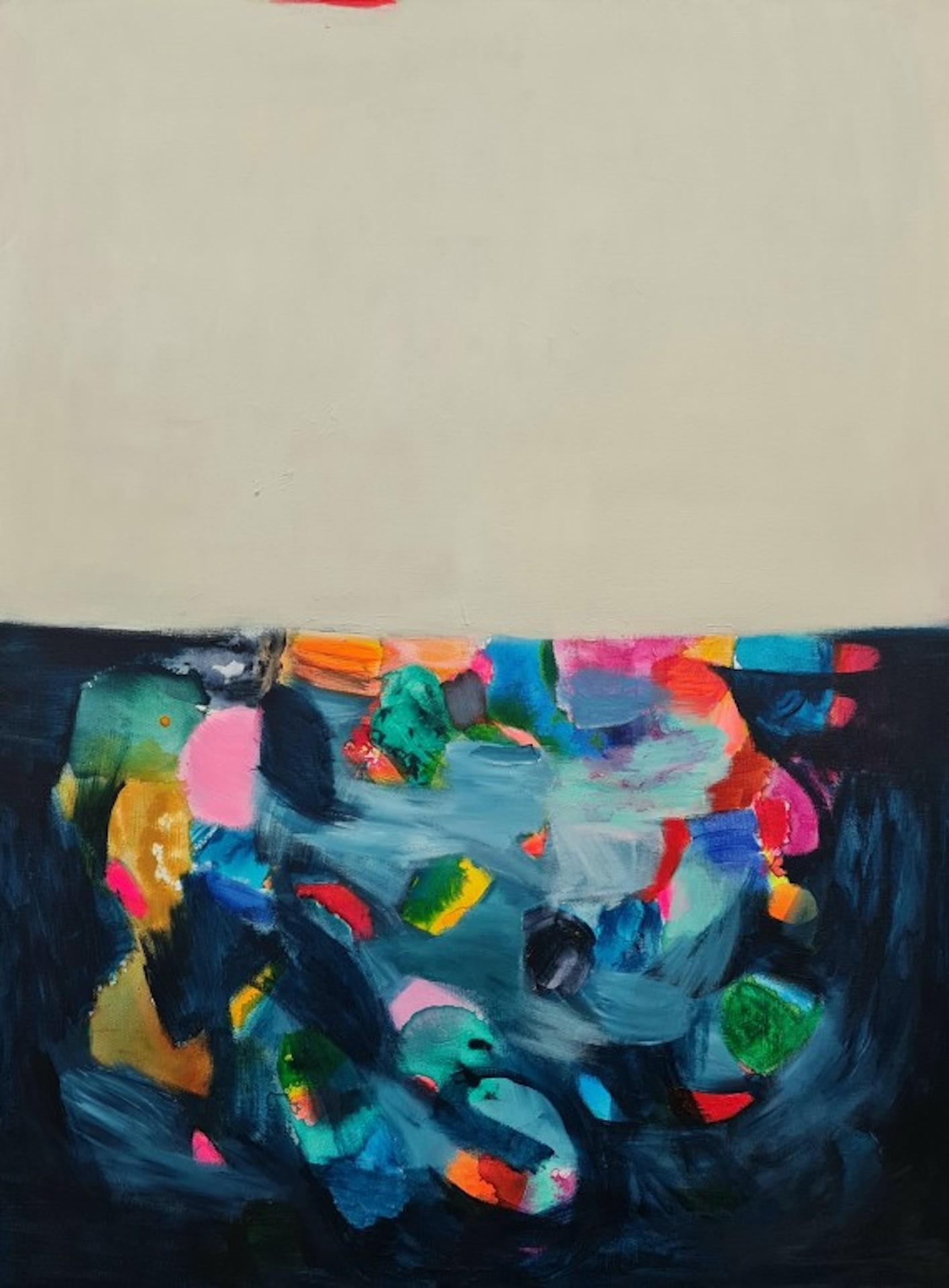 Wioletta Gancarz Abstract Painting – Chill Out 3, Abstraktes Meeresgemälde, Meereslandschaftskunst, Küstenkunst, Strandhauskunst