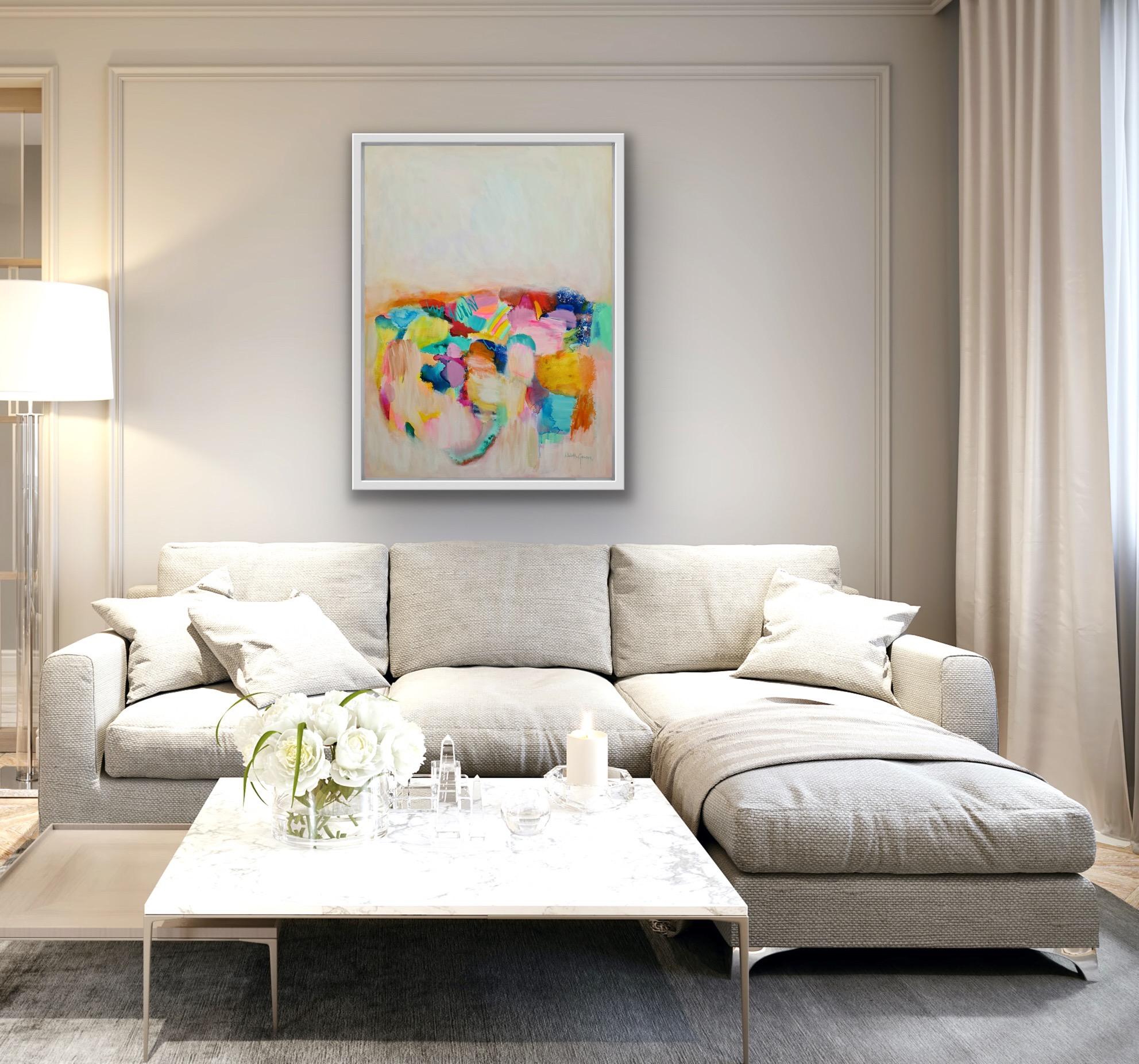 Indian Summer 2, Original Abstract Painting, Bright Interior Seascape Art For Sale 6