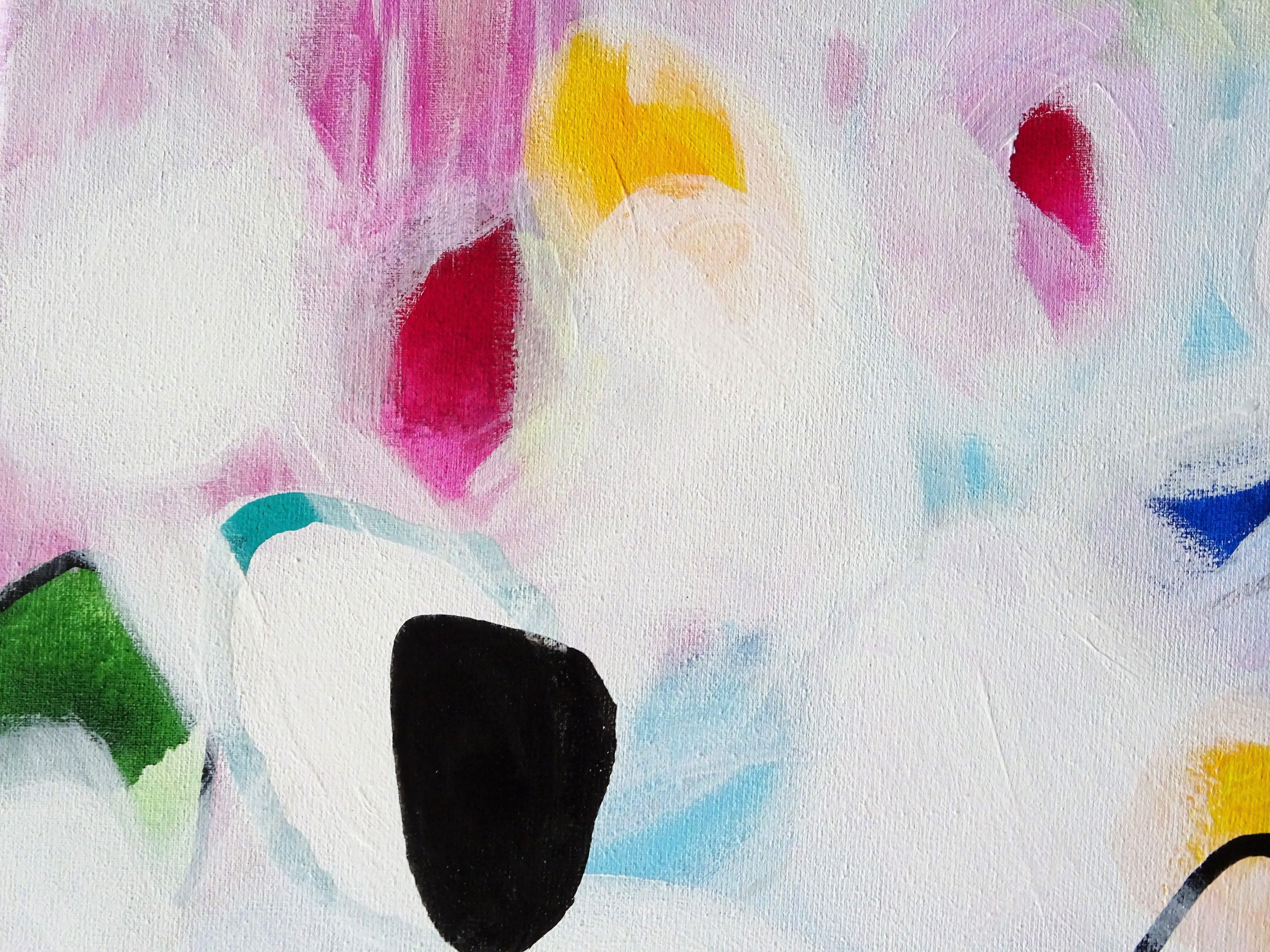 Luce nella mia stanza 3, Pittura, Acrilico su tela - Abstract Painting Grigio di Wioletta Gancarz