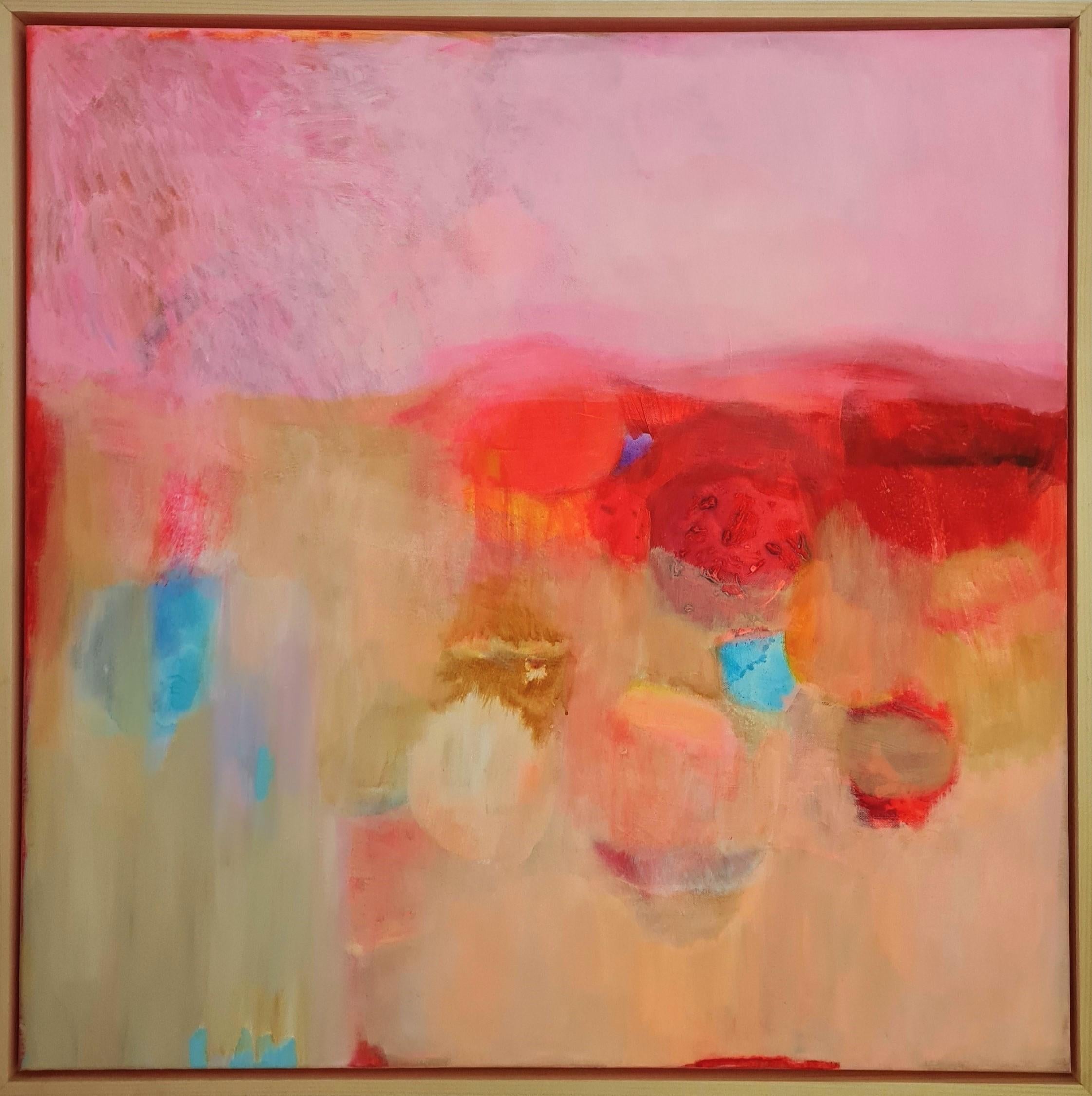 Mon Amour, Quadro originale, Astratto, Pittura rosa - Abstract Painting Arancia di Wioletta Gancarz