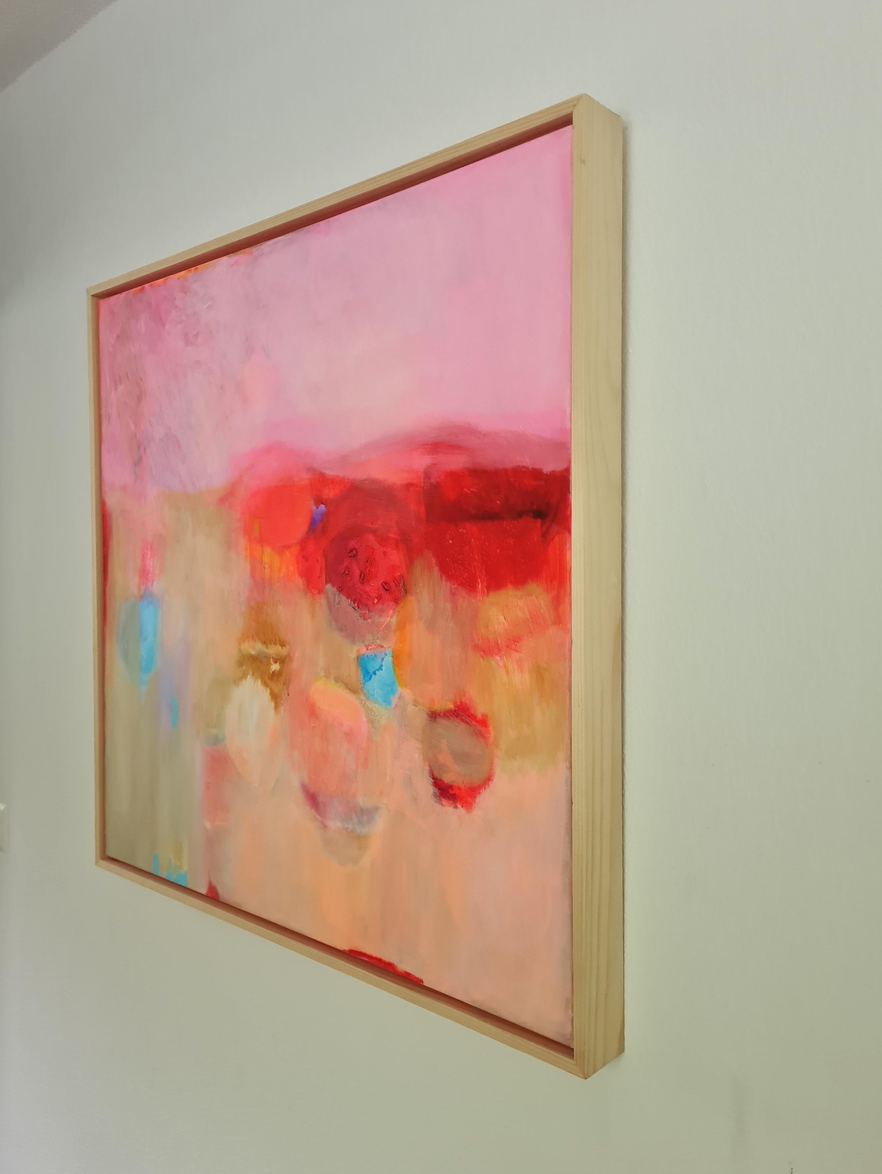 Mon Amour, Quadro originale, Astratto, Pittura rosa in vendita 1