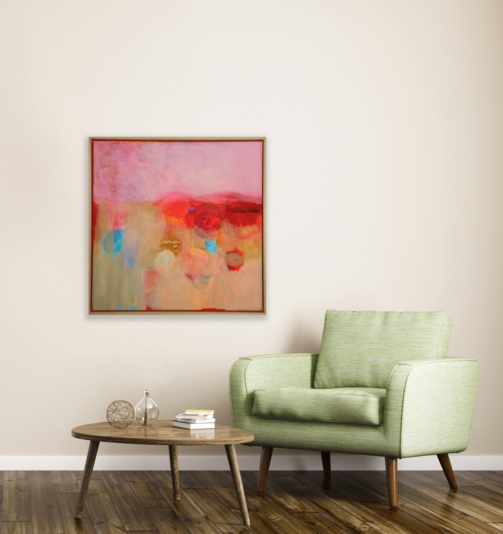 Mon Amour, Quadro originale, Astratto, Pittura rosa in vendita 2