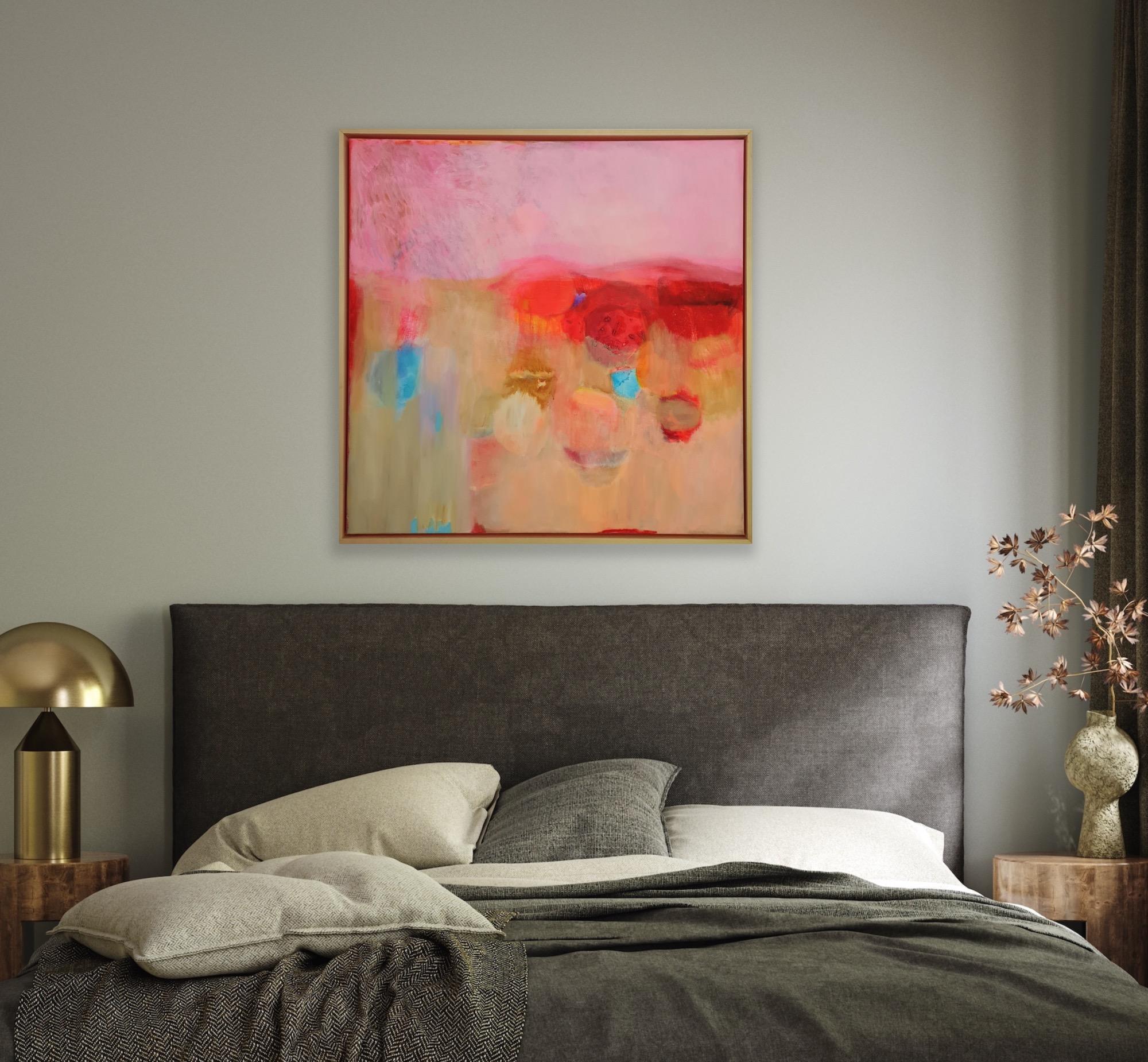Mon Amour, Quadro originale, Astratto, Pittura rosa in vendita 3