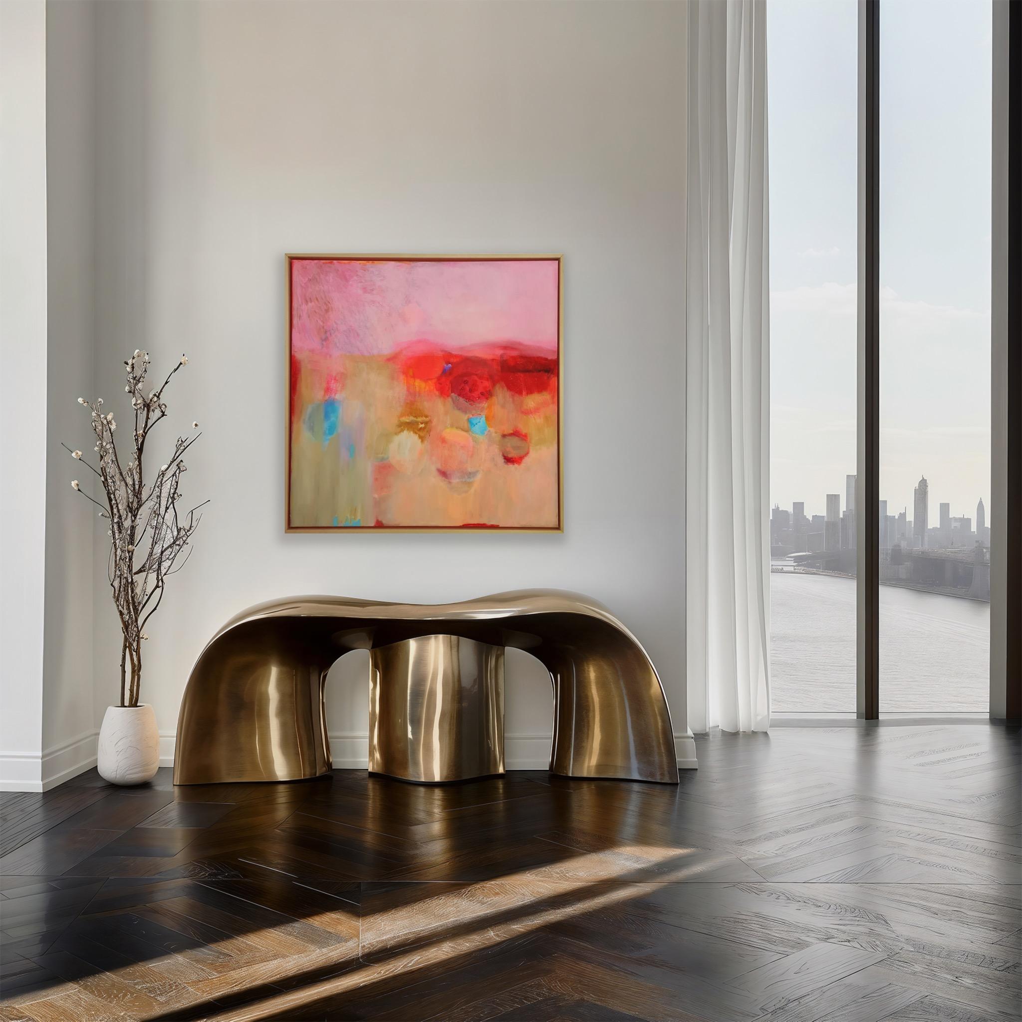 Mon Amour, Quadro originale, Astratto, Pittura rosa in vendita 4