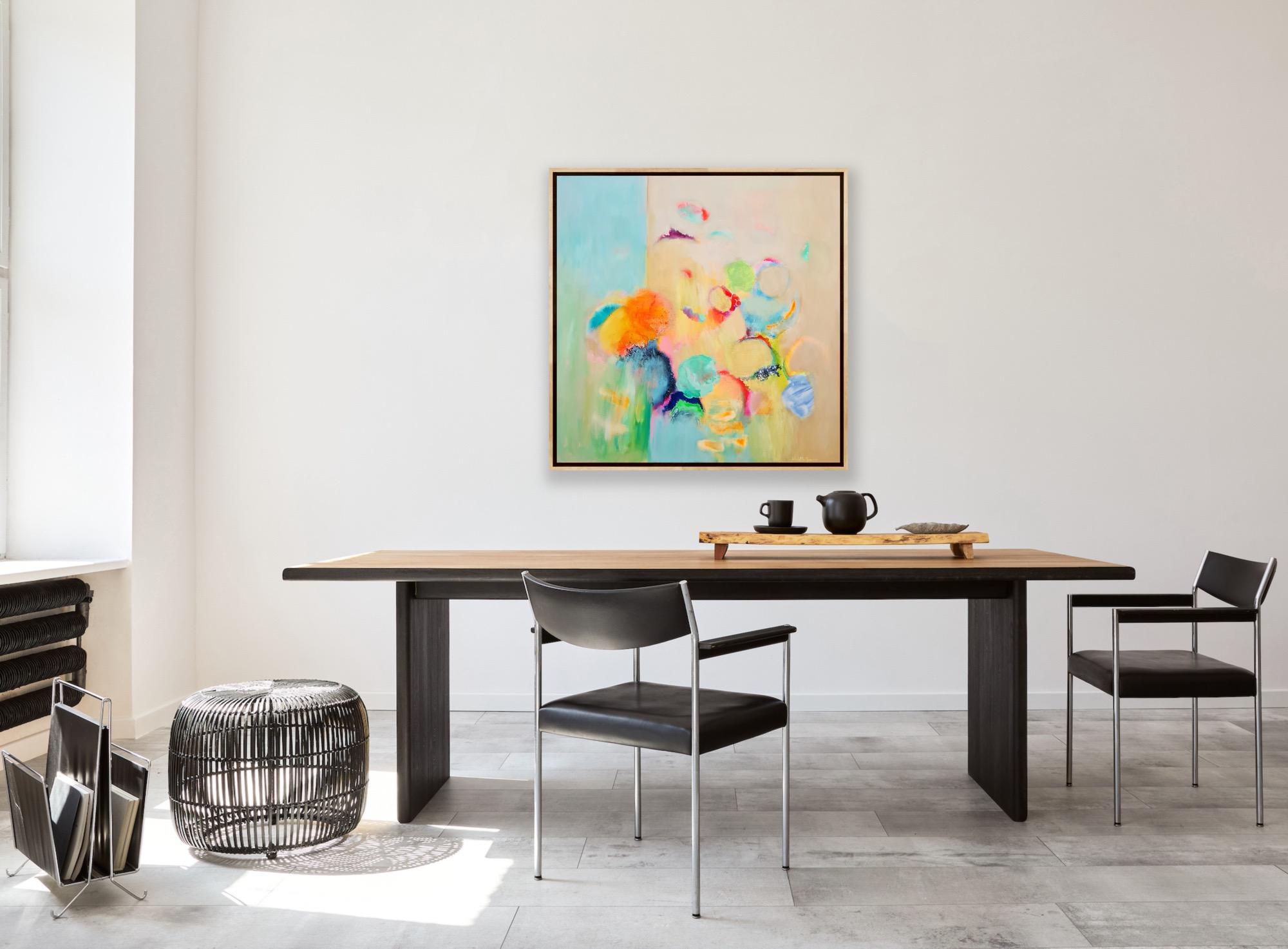 Pistacchio, Quadro originale, Astratto, Pittura rosa in vendita 3