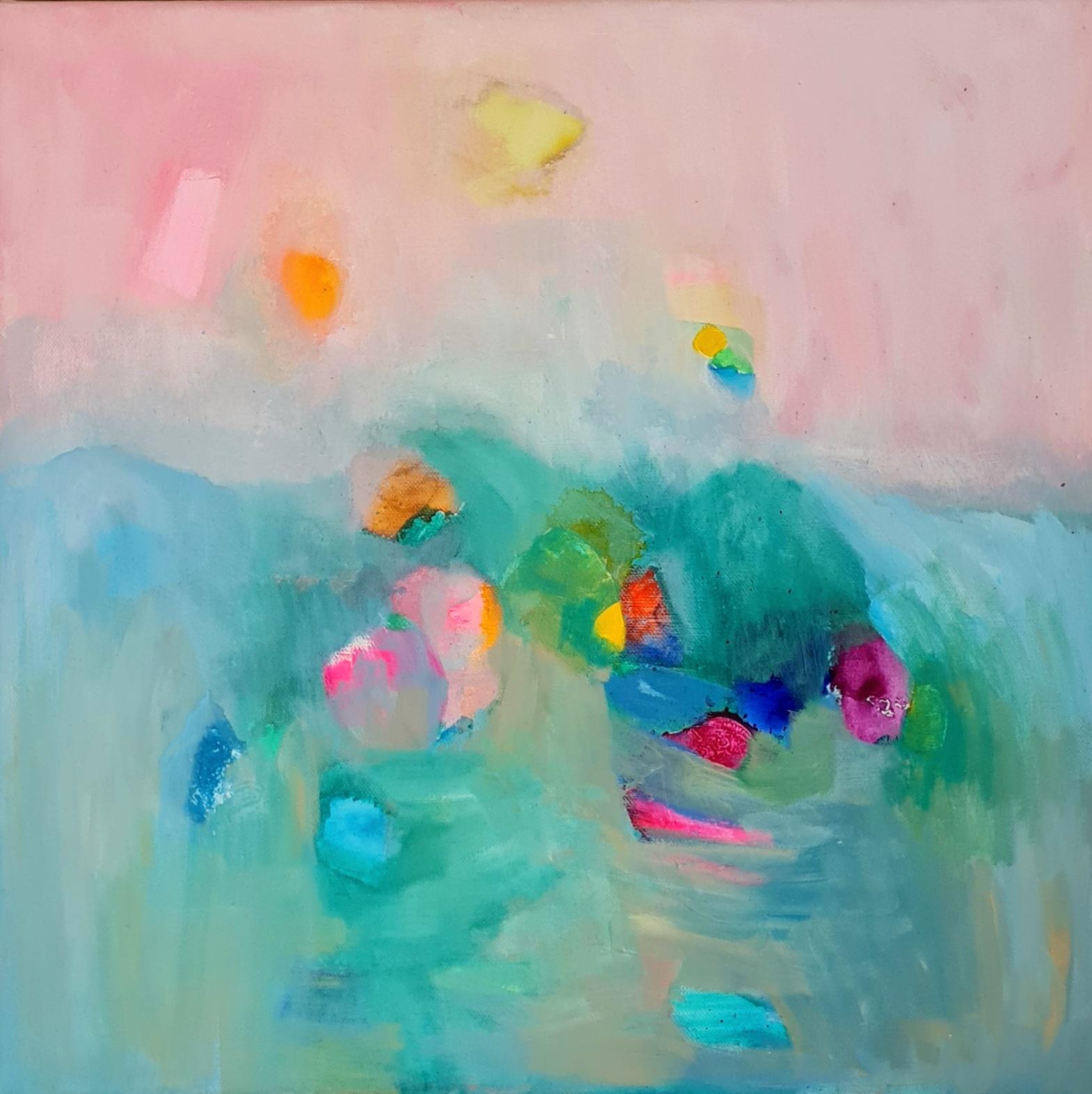 Abstract Painting Wioletta Gancarz - Rise Above The Clouds, peinture abstraite contemporaine, œuvre d'art originale et audacieuse