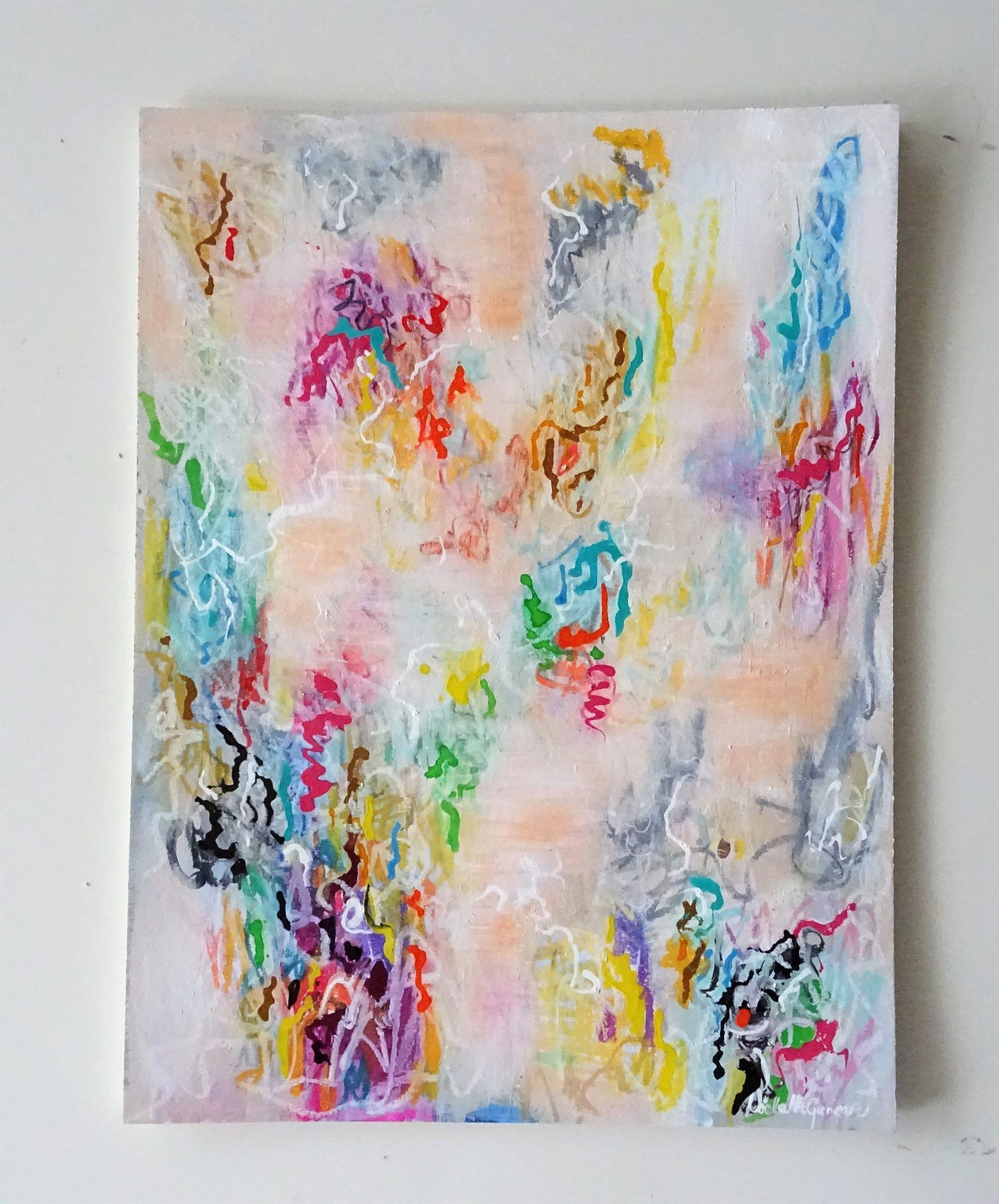 Secrets 2, Malerei, Acryl auf Papier (Moderne), Painting, von Wioletta Gancarz