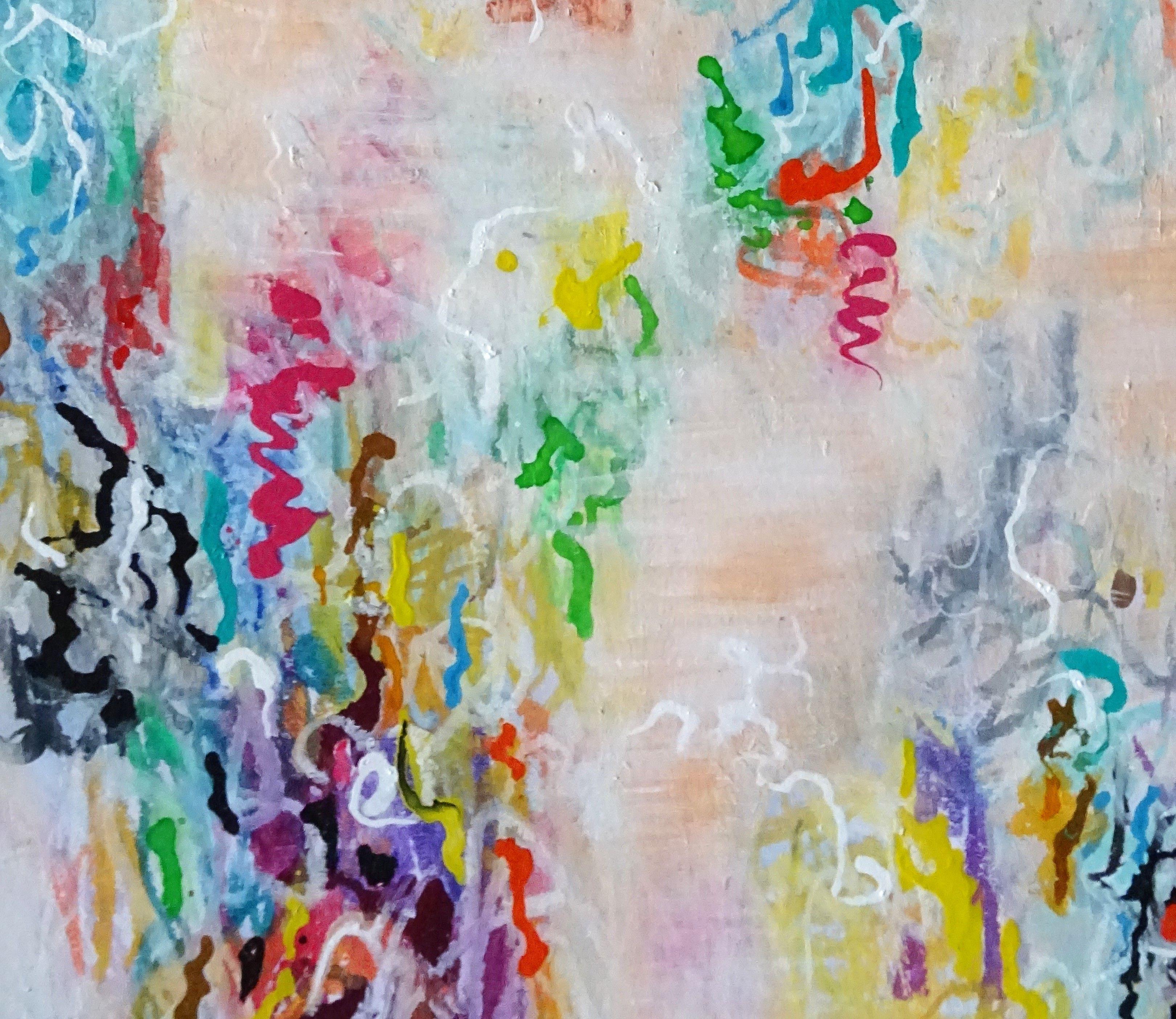 Secrets 2, Malerei, Acryl auf Papier im Angebot 1