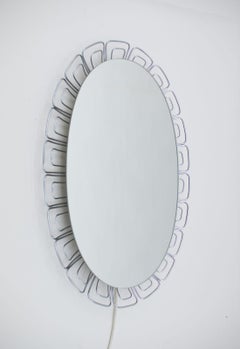 Wire Backlight Mirror, 1970s Germany, in the Style of Verner Panton Wire Series