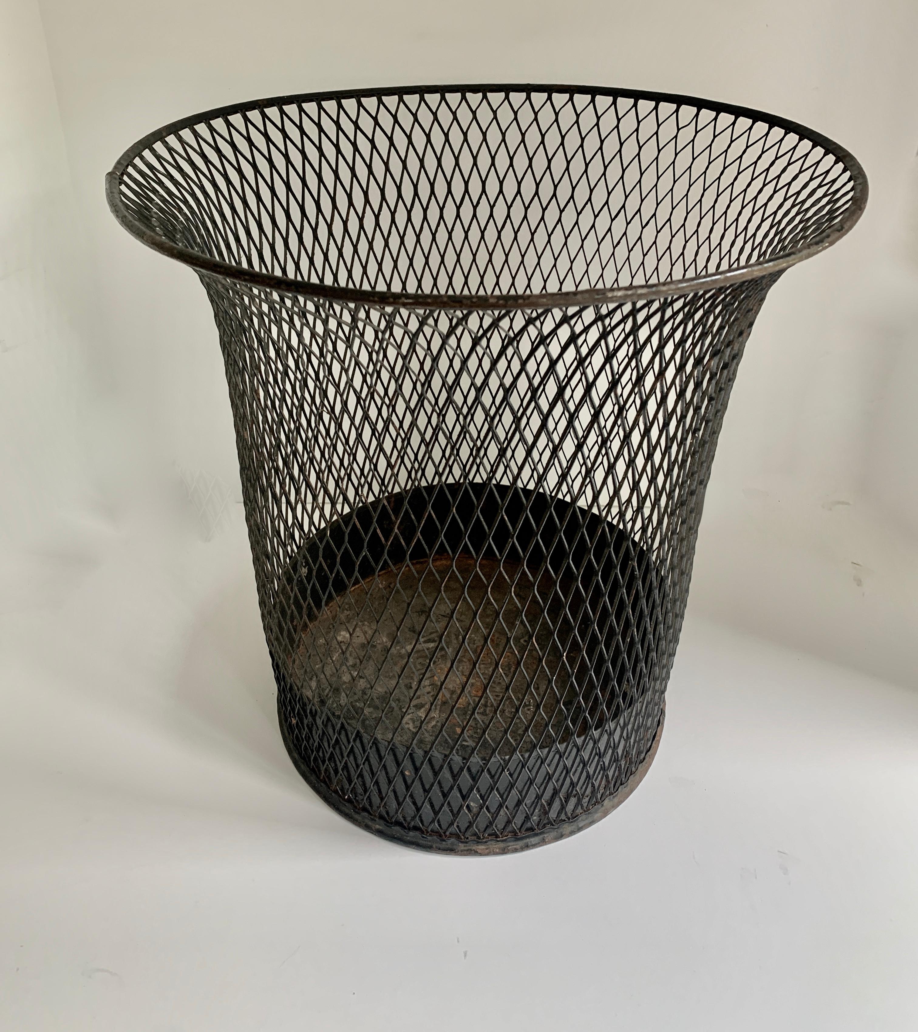 Mid-Century Modern Wire Braided Mesh Waste Can