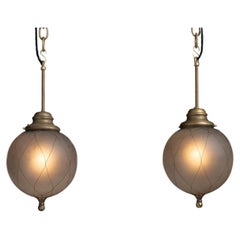 Wire Caged Globe Pendants, Netherlands 1920