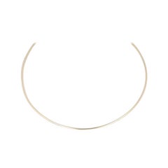 Wire Collar Necklace, 14 Karat Yellow Gold Hook Clasp