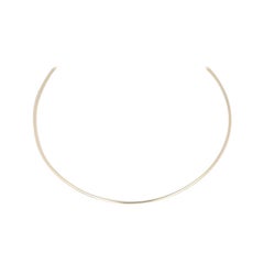 Wire Collar Necklace, 14 Karat Yellow Gold Hook Clasp