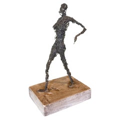 Vintage Wire Figurative Sculpture, Signed Kujawa, 1975