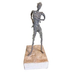 Wire Figurative Sculpture, Signed Kujawa, France, 1970s