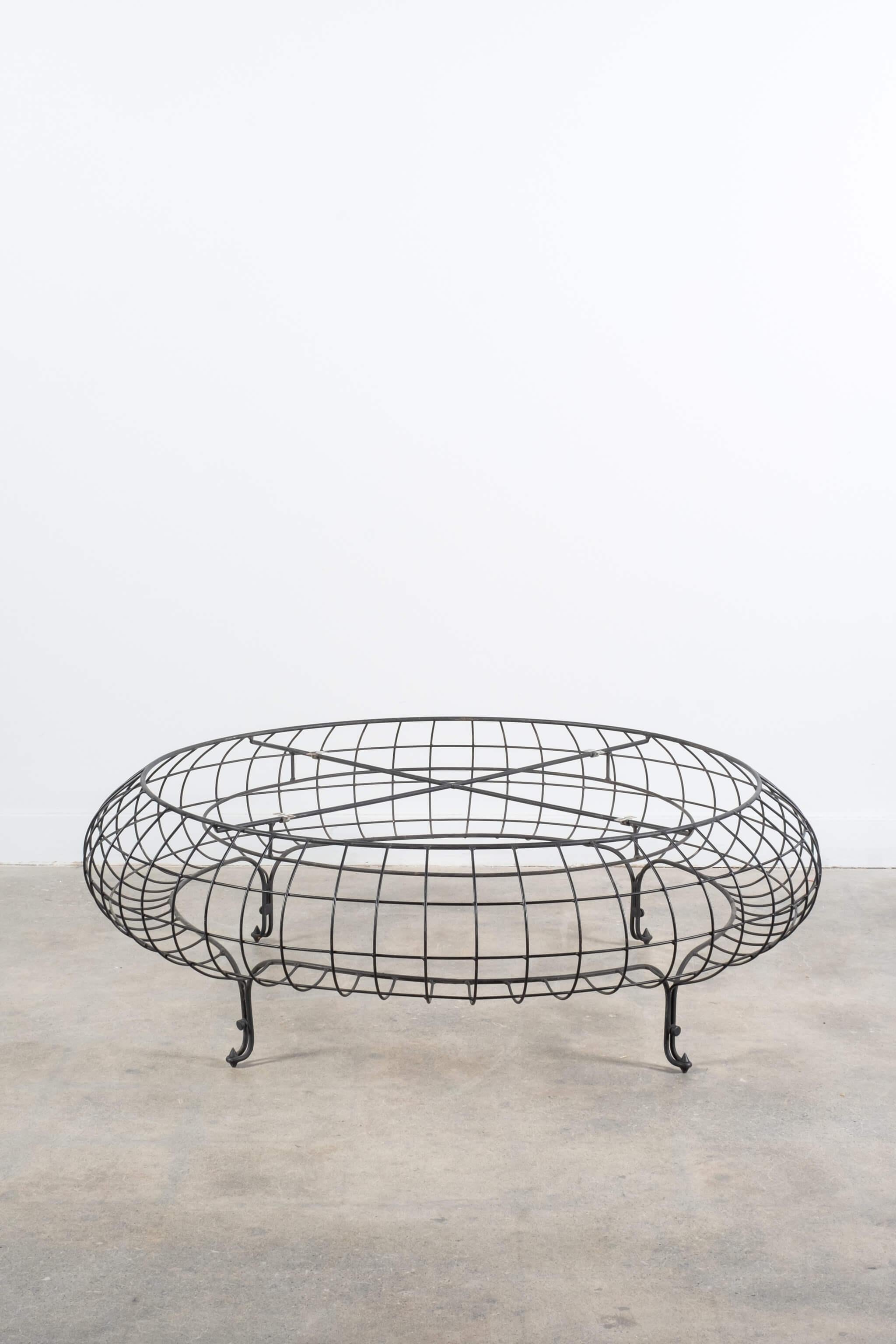 Mid-20th Century Wire Frame Coffee Table with Black Marble Top For Sale