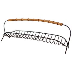 Wire Fruit Basket with Cane Handle, 1950s