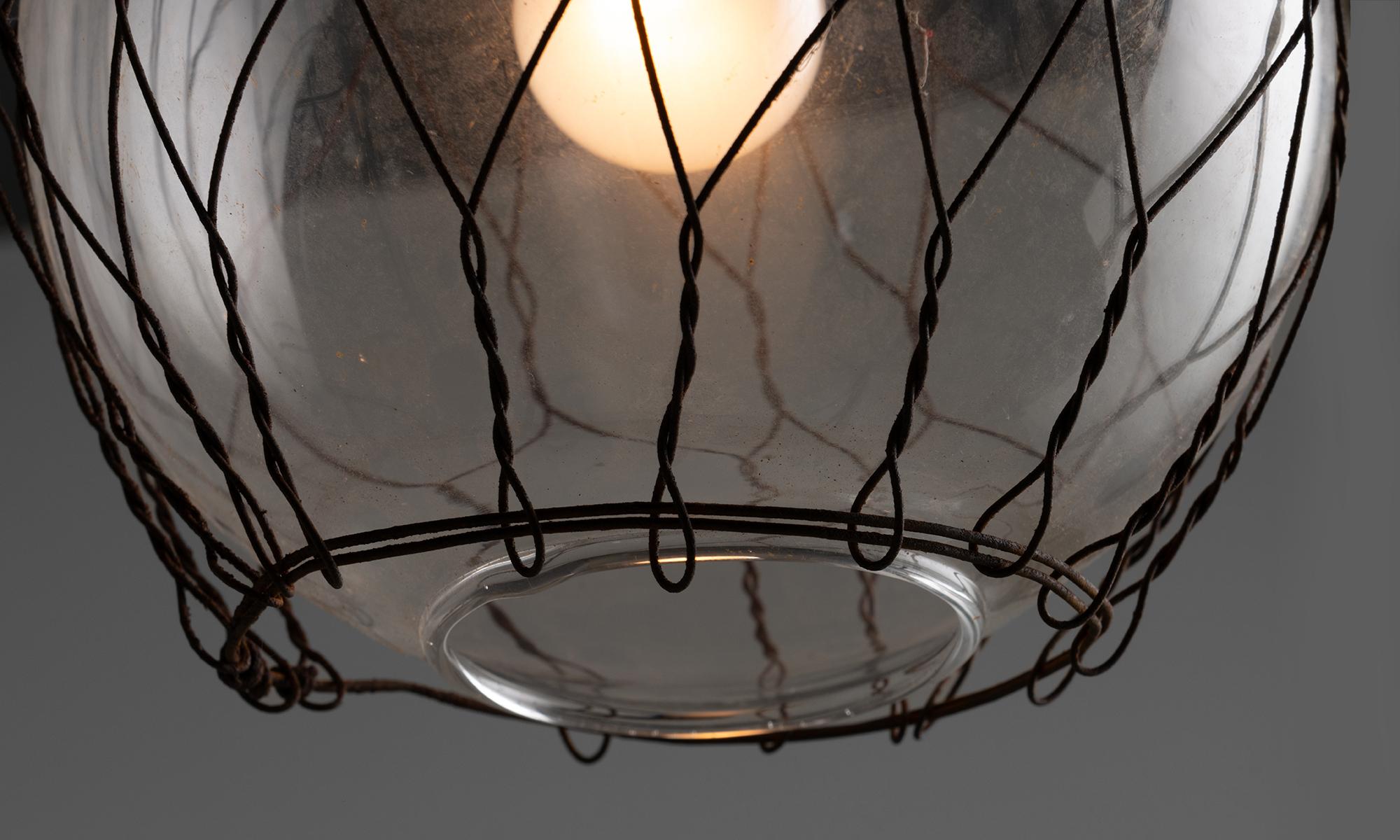 Wire & Glass Pendants, France 1940 3