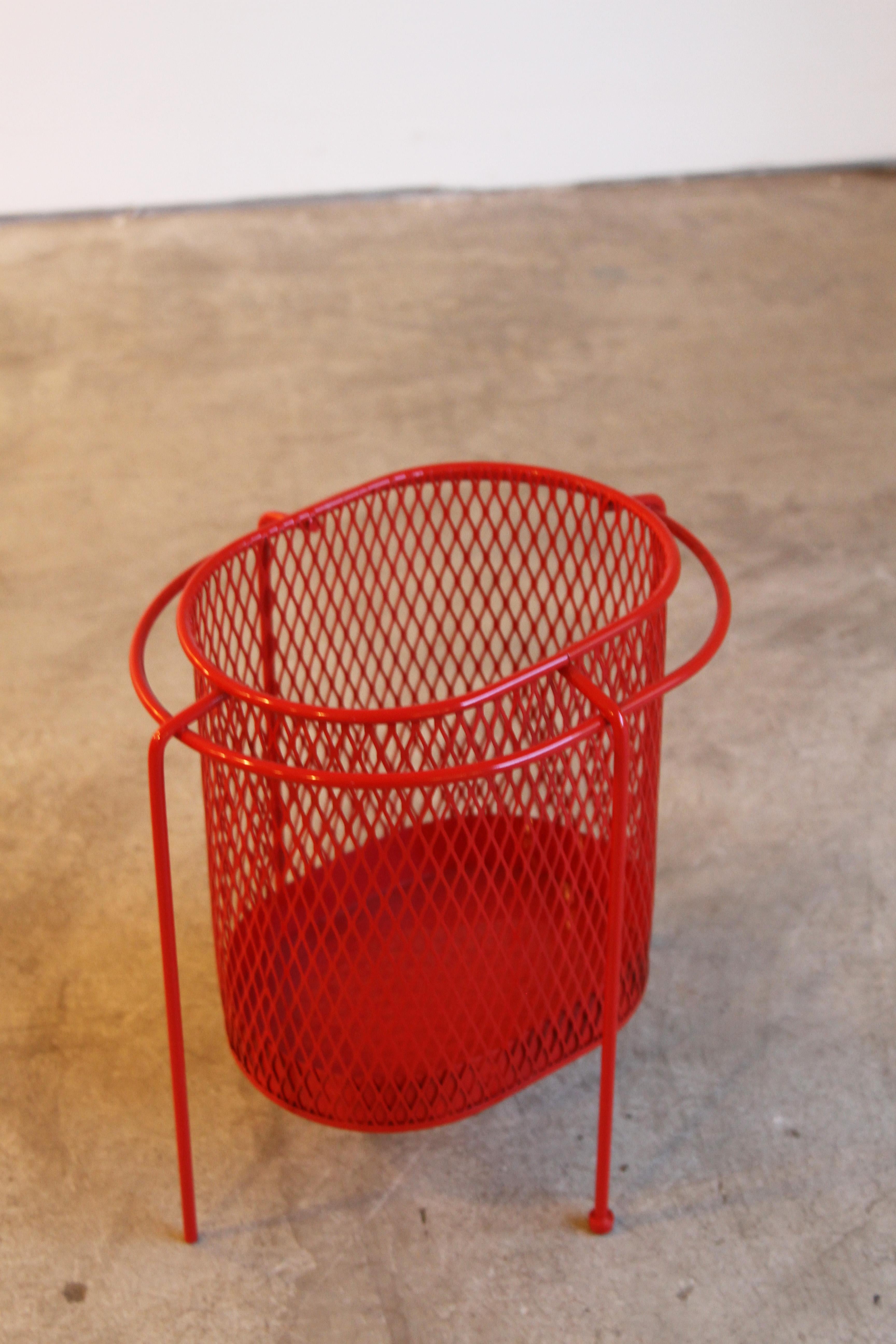 Anodized Wire Iron Modernist Waste Basket by Maurice Ducin, circa 1953