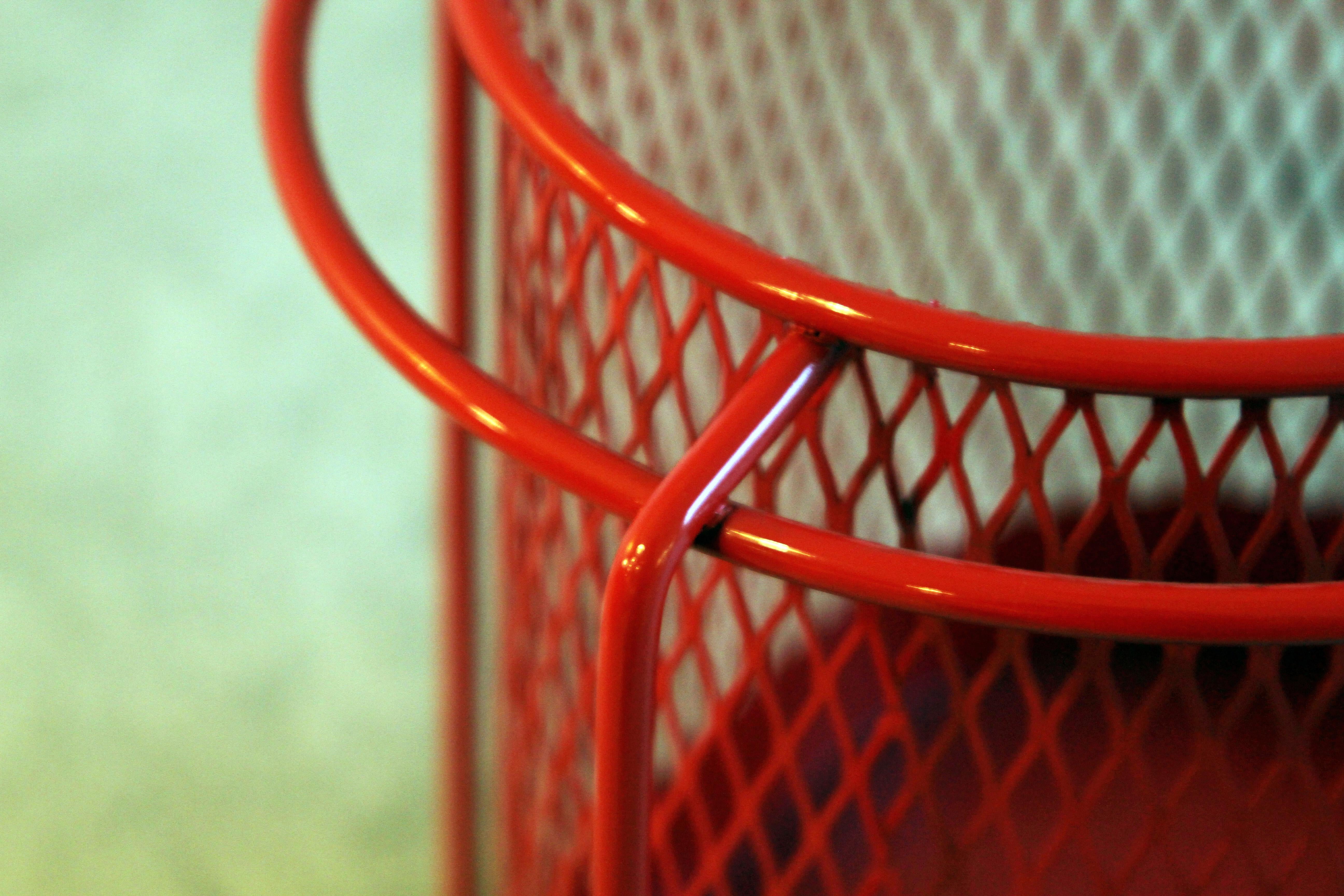 Wire Iron Modernist Waste Basket by Maurice Ducin, circa 1953 In Good Condition In St. Louis, MO