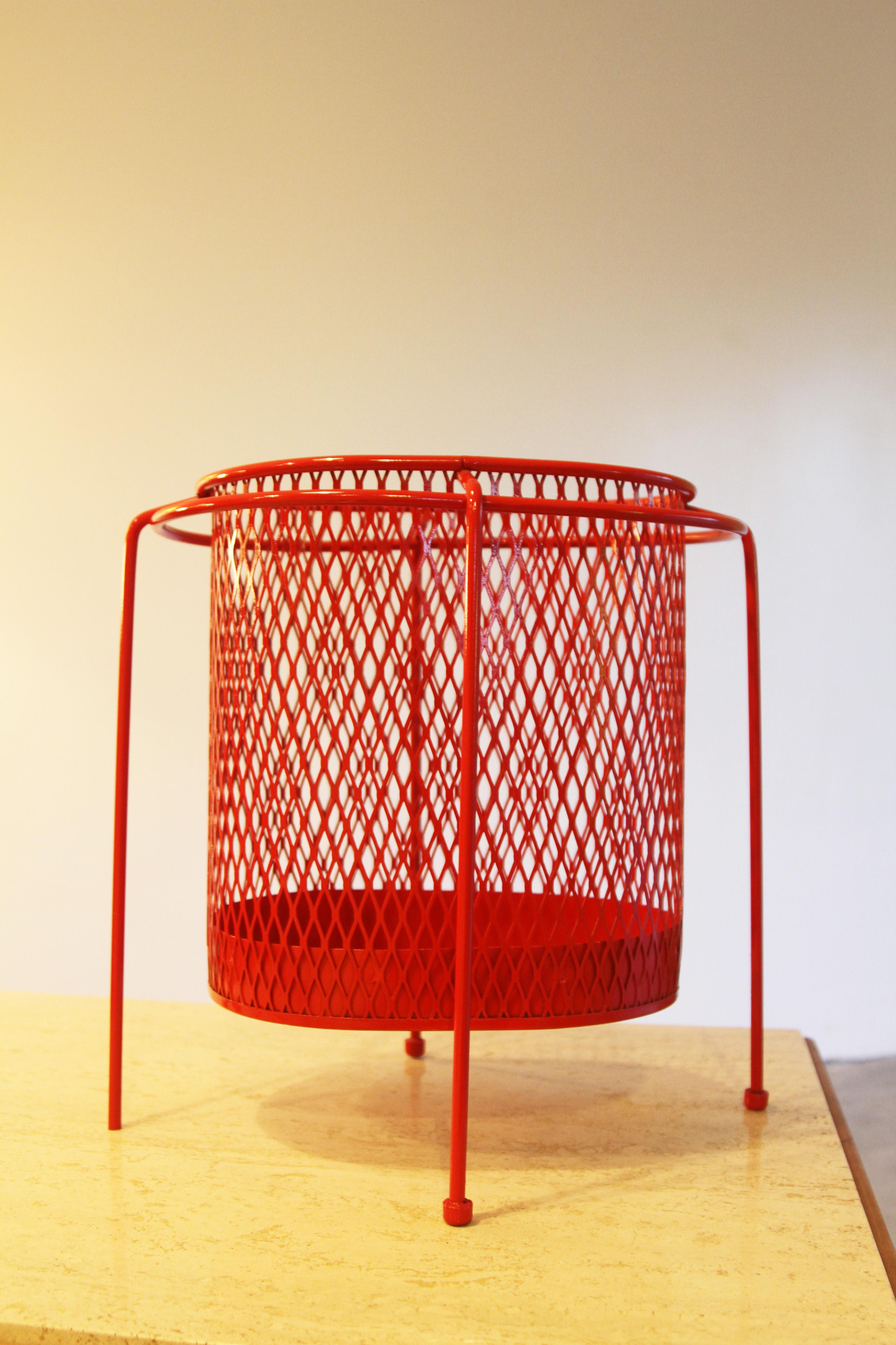 Wire Iron Modernist Waste Basket by Maurice Ducin, circa 1953 2