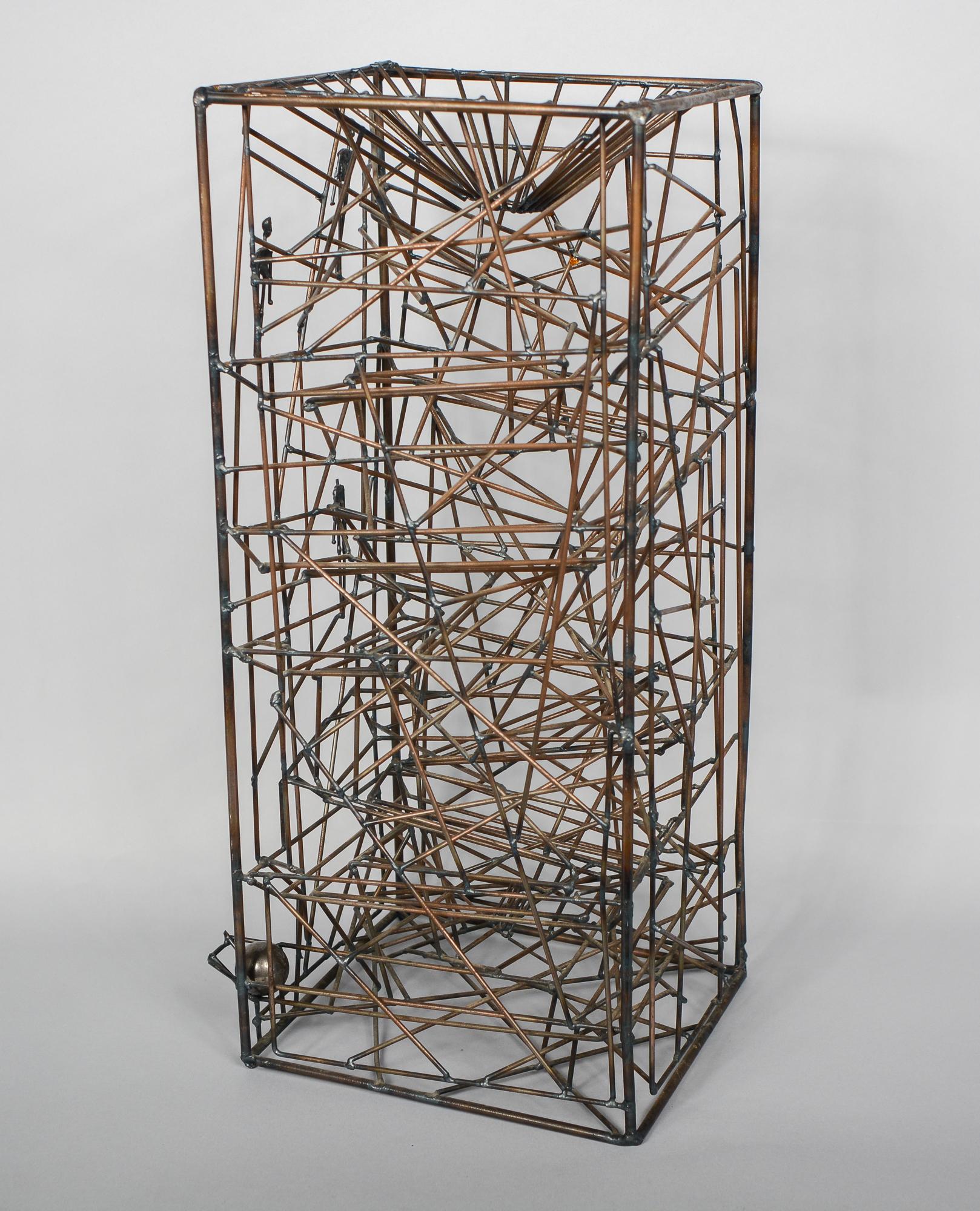 American Wire Kinetic Maze Sculpture by Guy Pullen