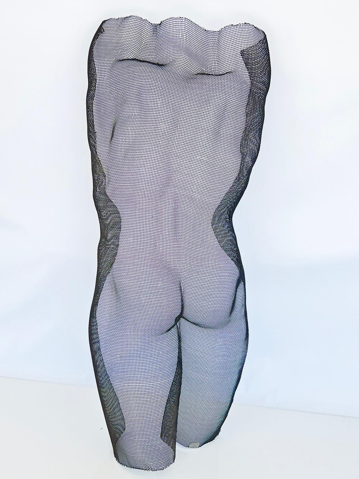 Sculpture murale de nu masculin en maille de fil métallique d'Eric Boyer Bon état - En vente à West Palm Beach, FL