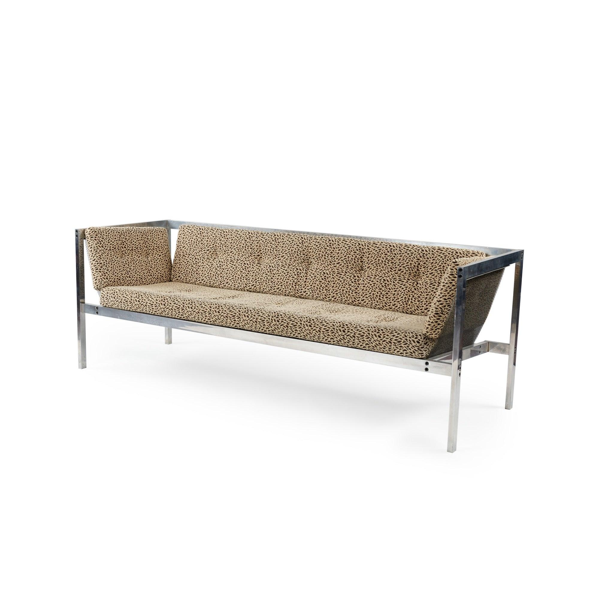 Drahtgeflecht-Sofa Attr. Gordon Bird & William Rietkerk für Bird-Rietkerk Associates (amerikanisch) im Angebot
