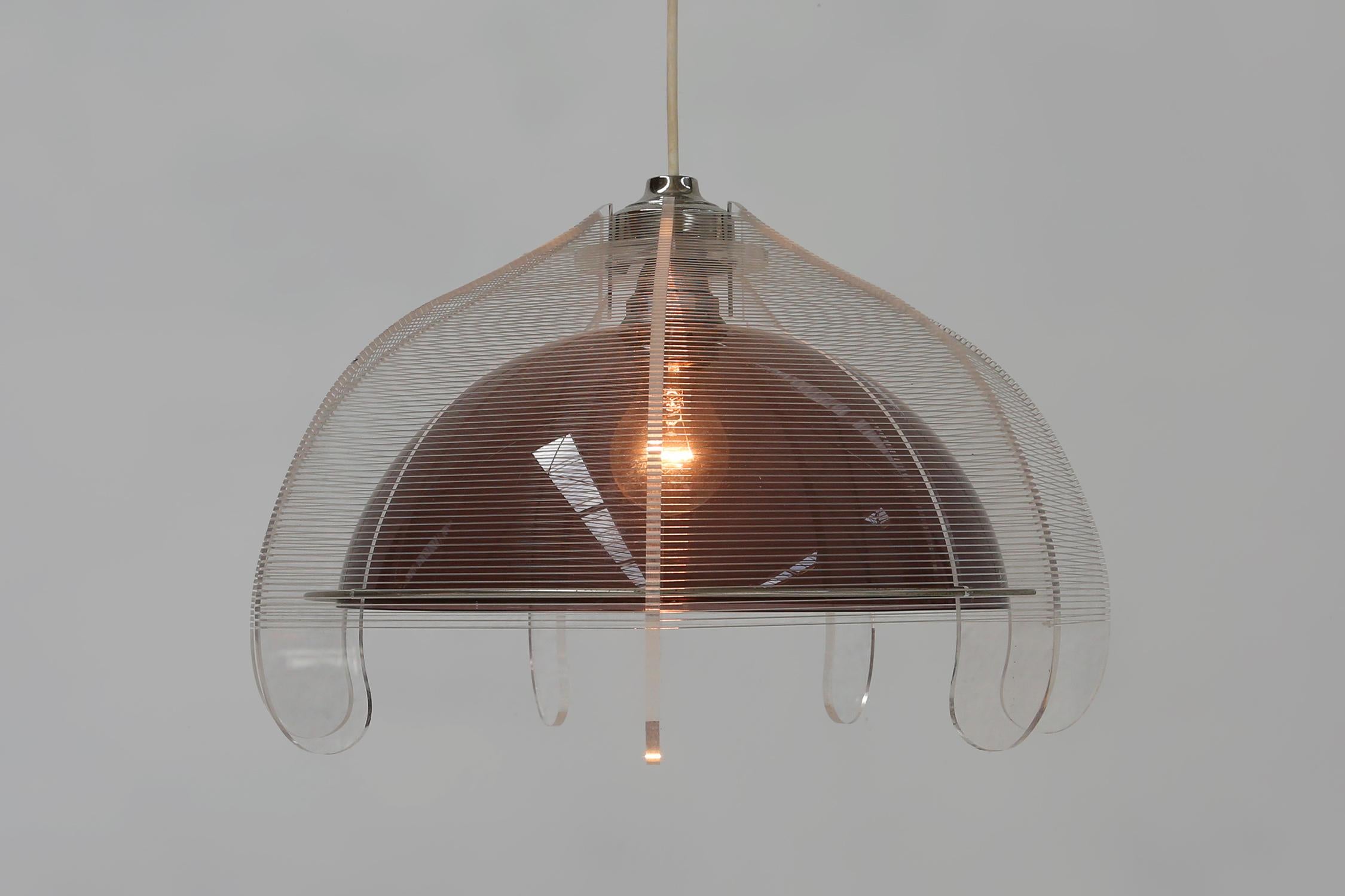 Mid-Century moderno Lampada a sospensione in filo di ferro di Paul Secon per Sompex, Germania, 1960 in vendita