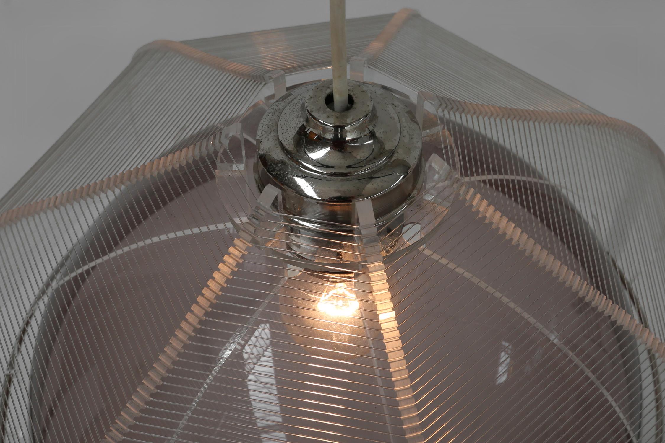 Lampada a sospensione in filo di ferro di Paul Secon per Sompex, Germania, 1960 In condizioni buone in vendita a Meulebeke, BE