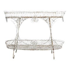Victorian Scroll Wire Two-Tier Display Plant Stand