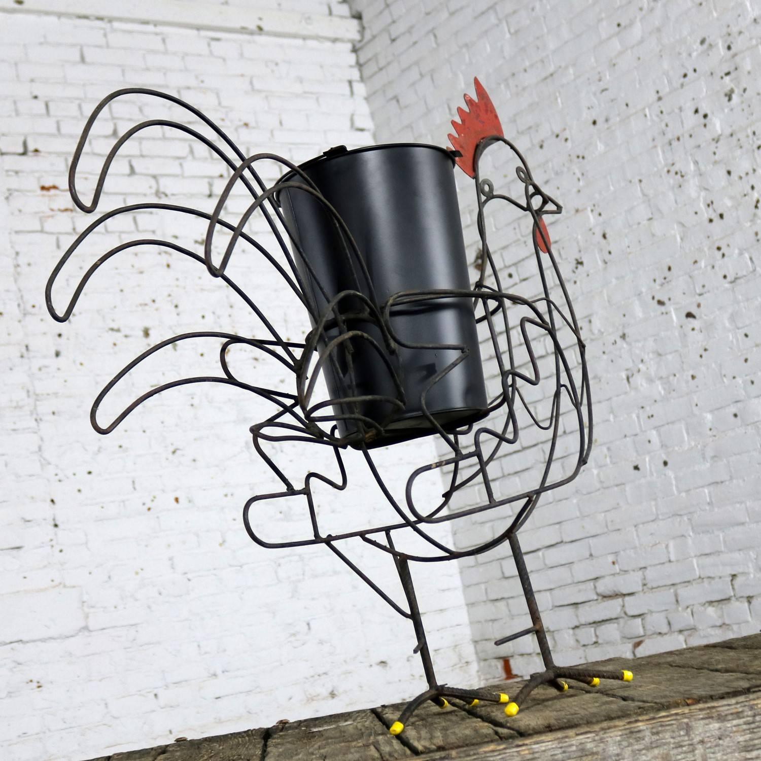 rooster plant holder