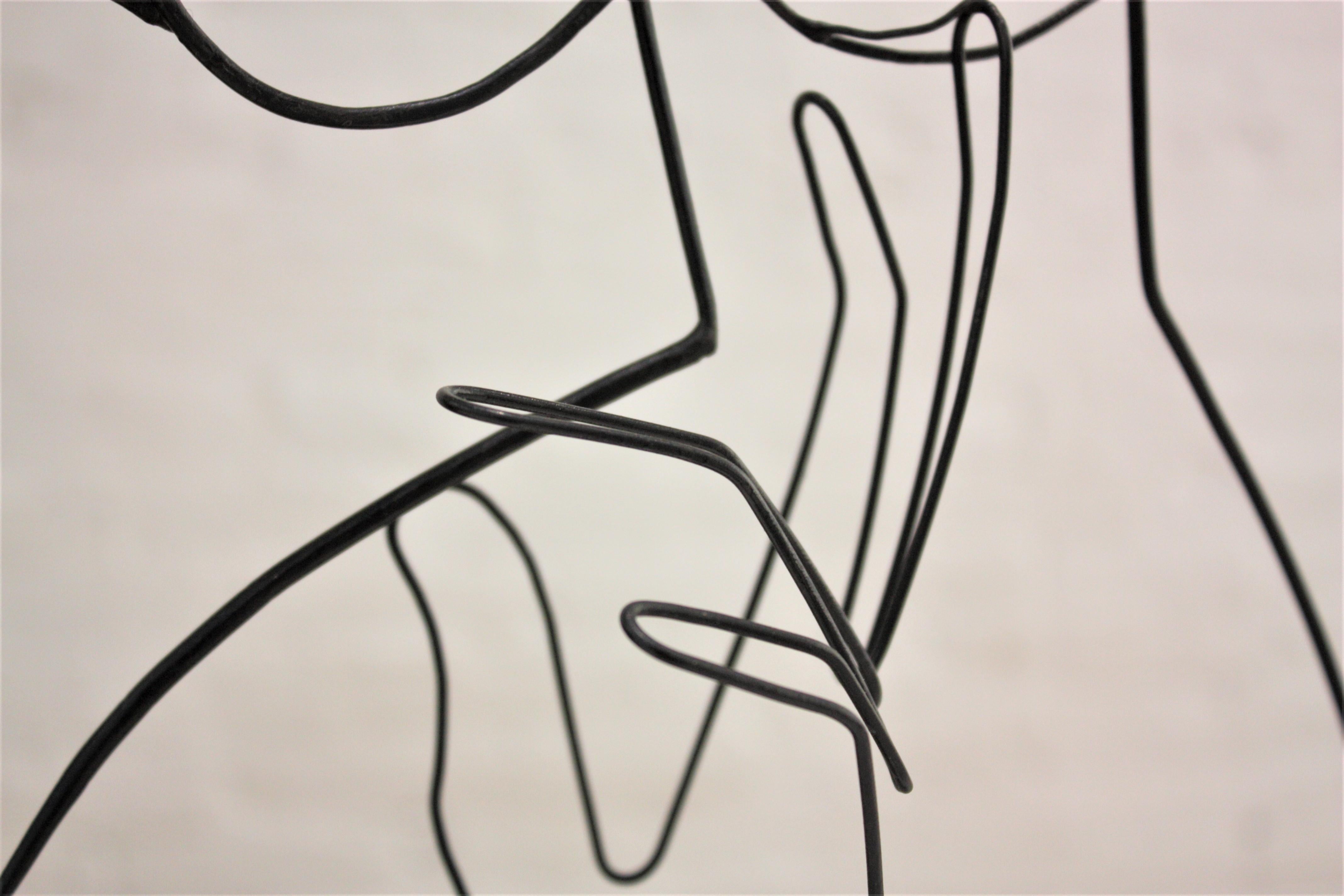 Contemporary Wire Sculpture, La Dame au Chapeau