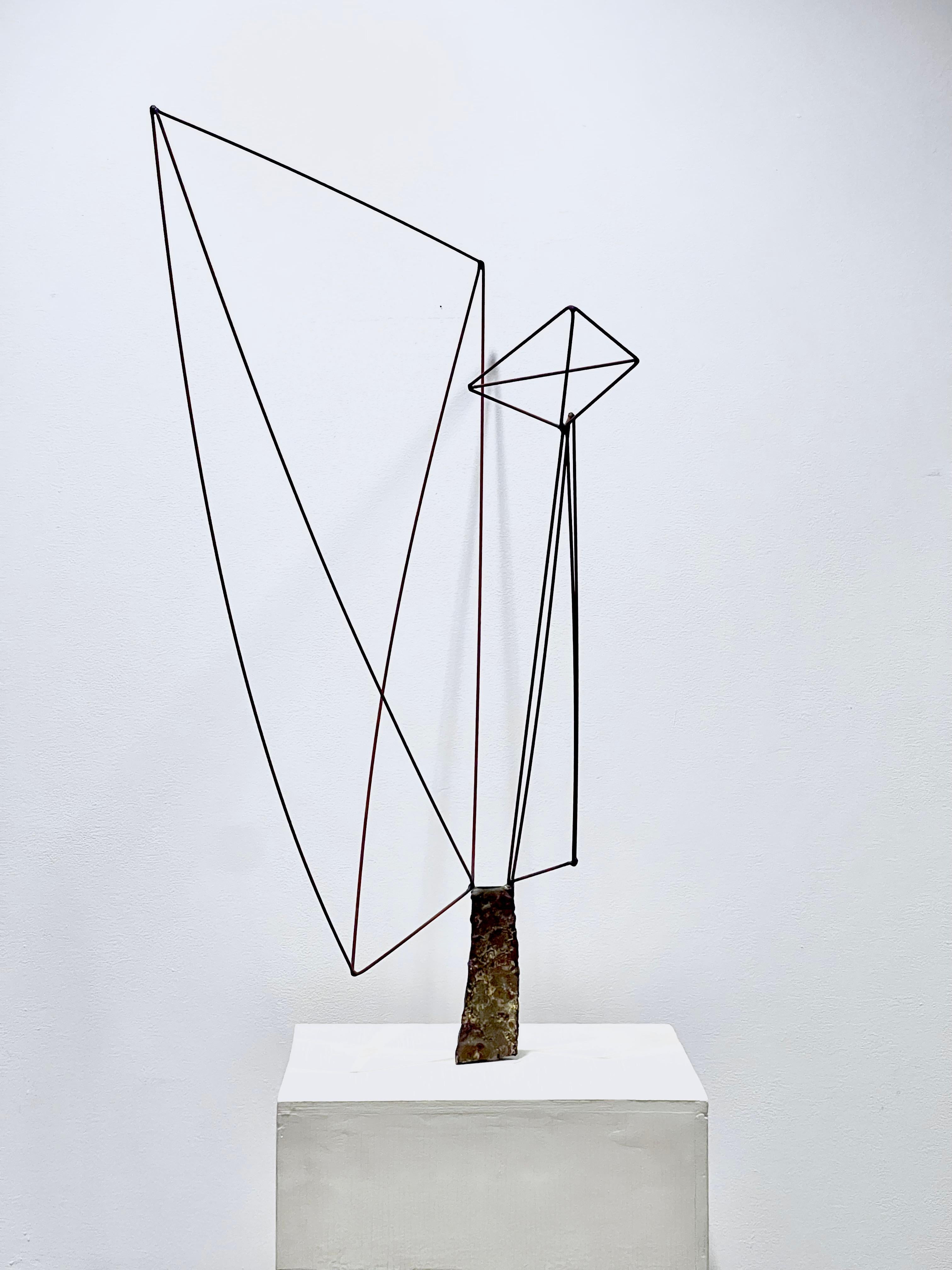 Wire sculpture on pedestal by Harry Bertoia (1915-1978), circa 1950's.
Overall dimensions including pedstal: 79.5