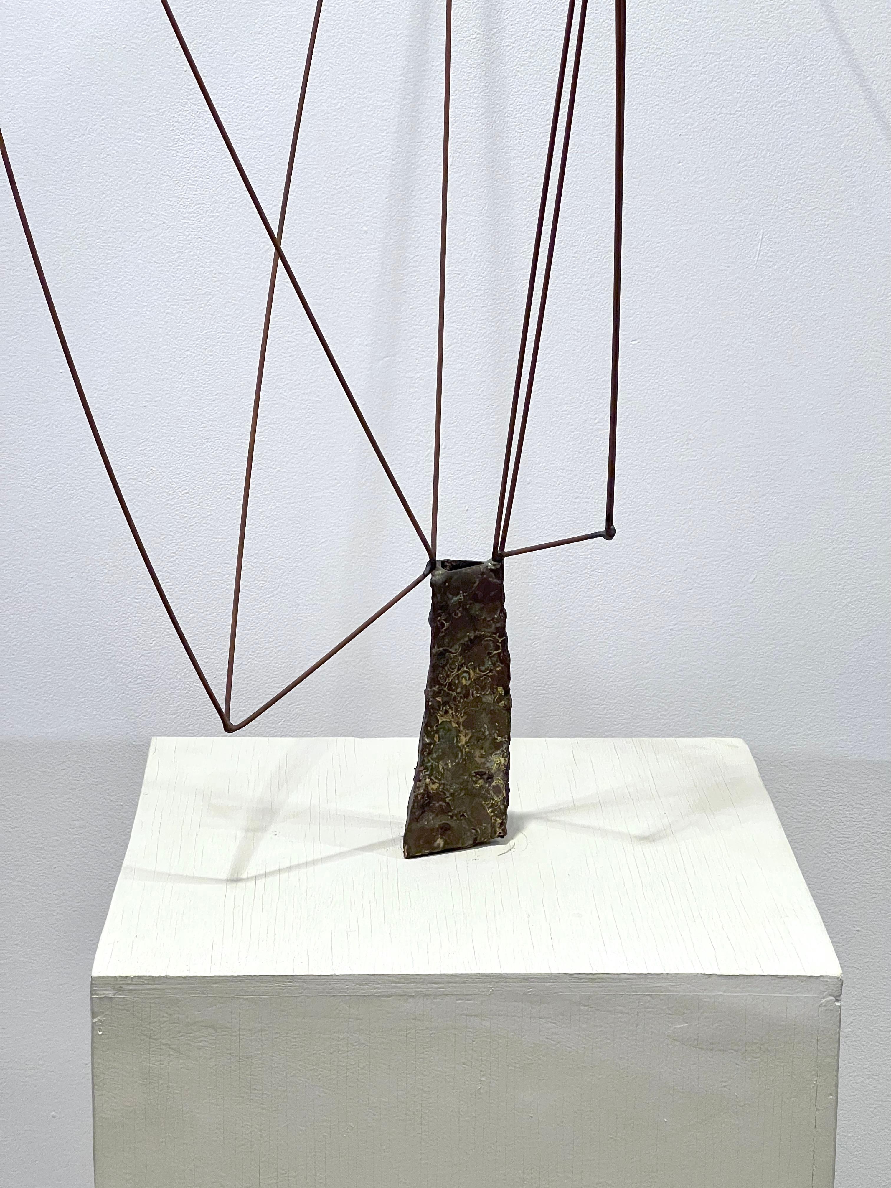 Welded Wire Sculpture on Pedstal by Harry Bertoia For Sale