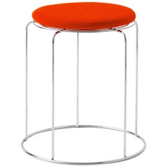 Wire Stool VP11, Mirror Polished Steel/Hallingdal 600, by Verner Panton for &T