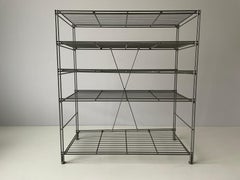 Wire Structured Self-standing Industrial Shelf Unit 4 Shelves, 1960s, Germany