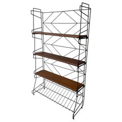 Wire Structured Self-standing Shelf Unit with 3 Shelves, 1960s, Italy