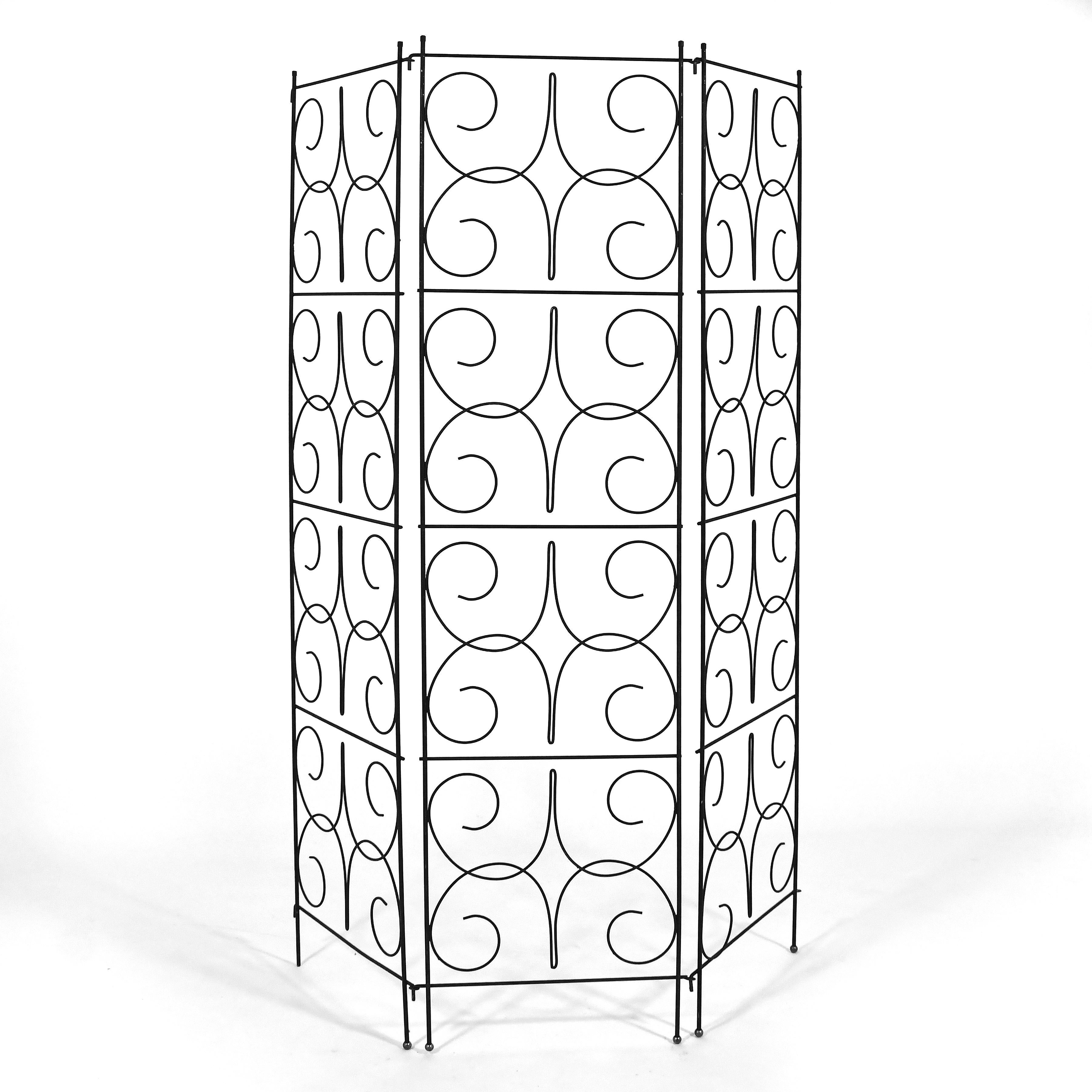 Mid-20th Century Wire Three-Panel Folding Screen For Sale