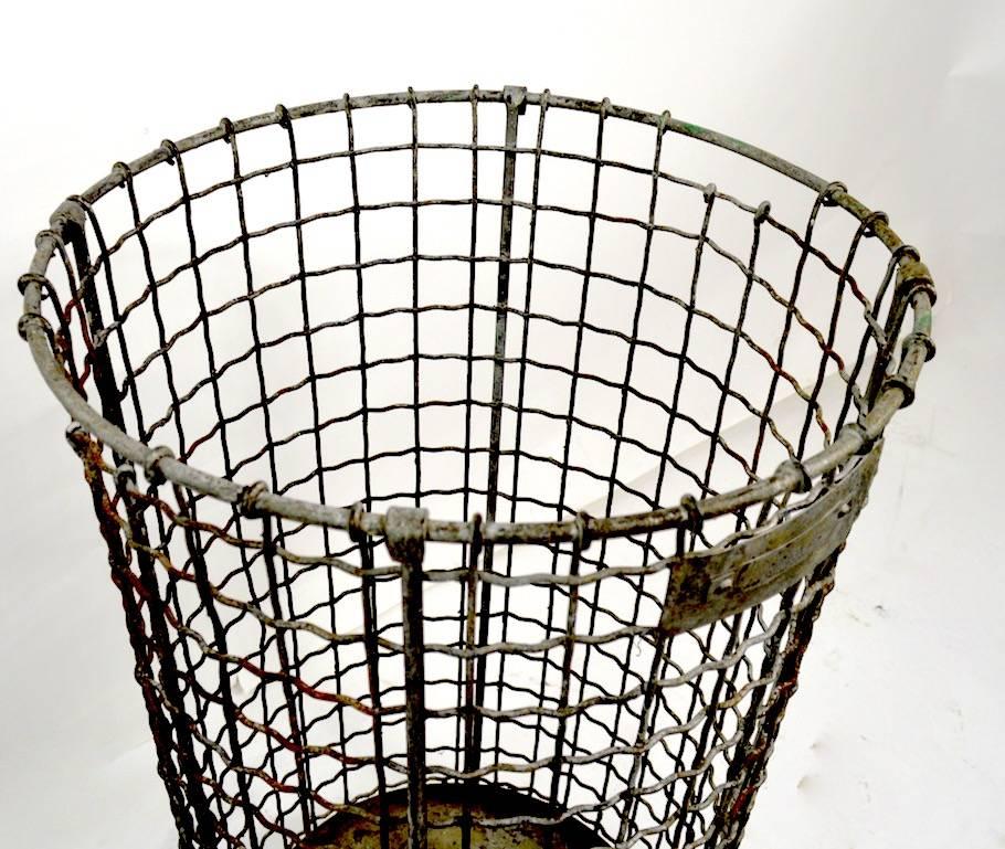 Industrial Wire Trash Can by Norwich Wire Works