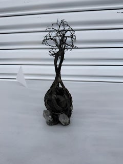 Wire tree of life metal sculpture